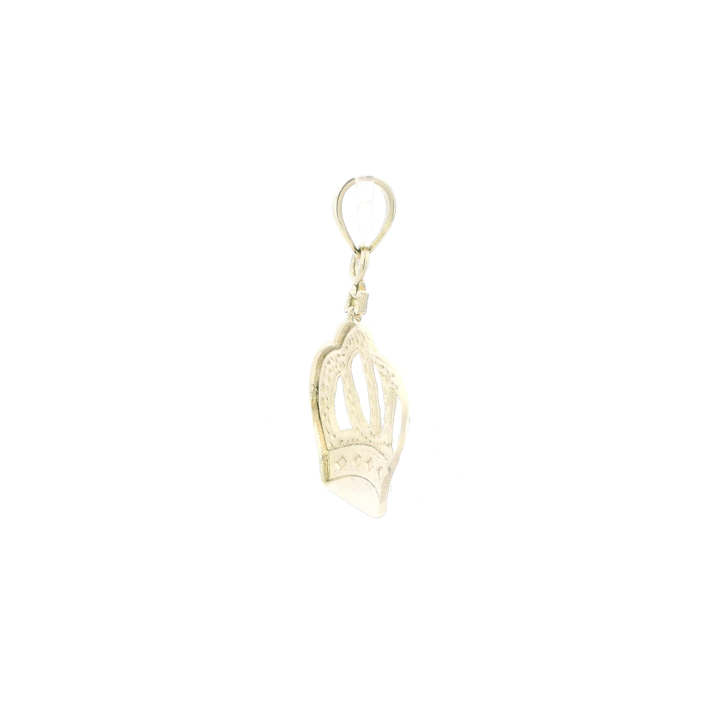 10K Yellow Gold Diamond Cut Crown Pendant