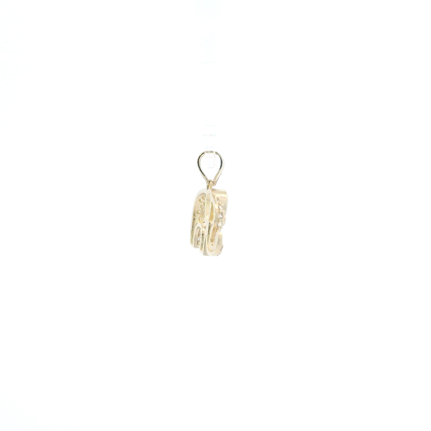 14K Yellow Gold Synthetic Ruby & CZ Elephant Pendant
