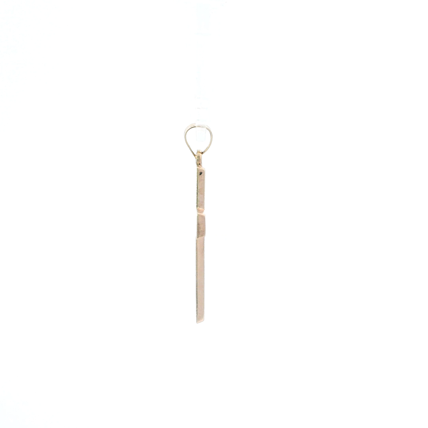 14K Yellow Gold Diamond Cut Textured Cross Pendant