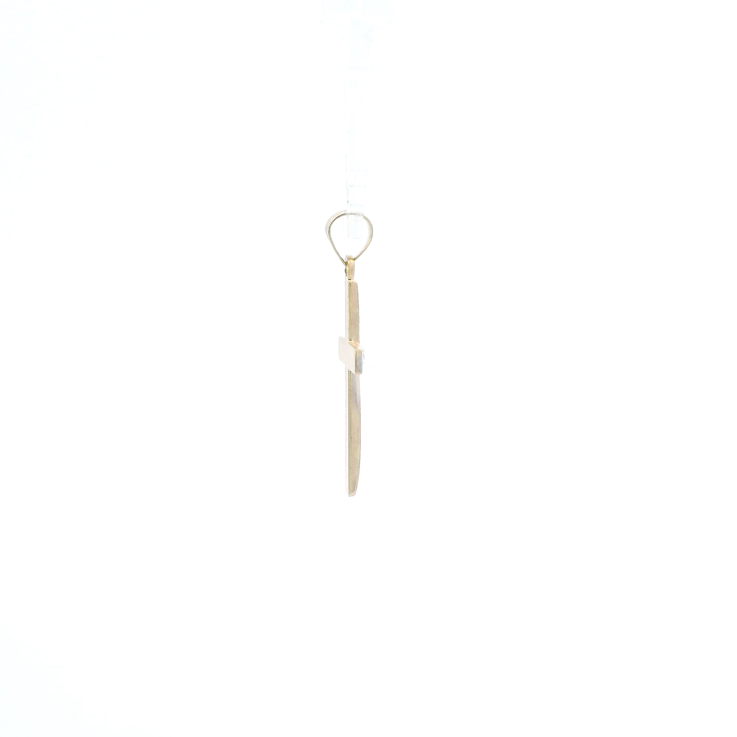 14K Yellow & White Gold Diamond Cut Cross Pendant