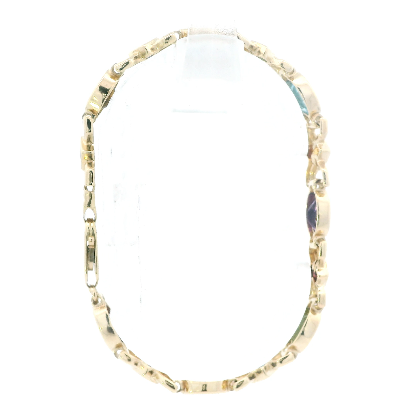 14K Yellow Gold Garnet, Citrine, Peridot, Amethysts, & Topaz Bracelet