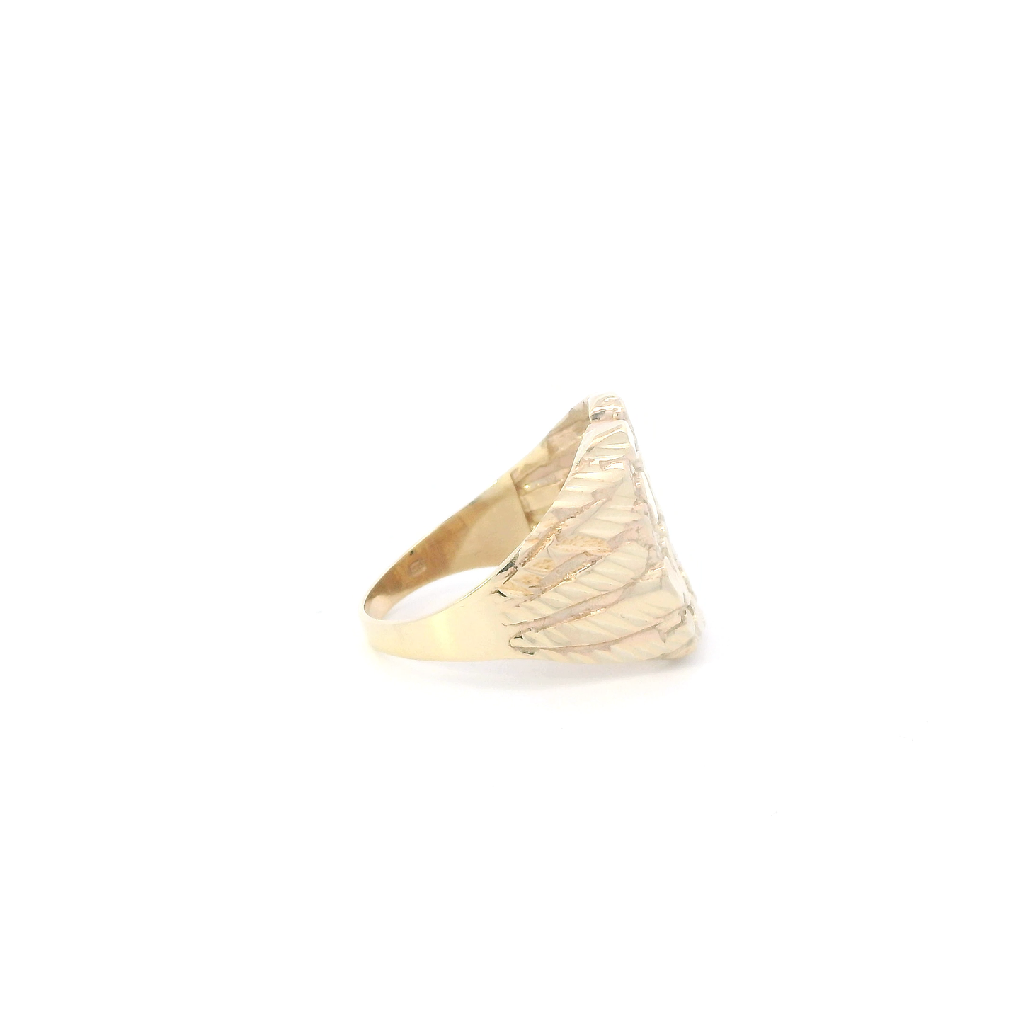 14K Yellow Gold Nugget Mens Ring