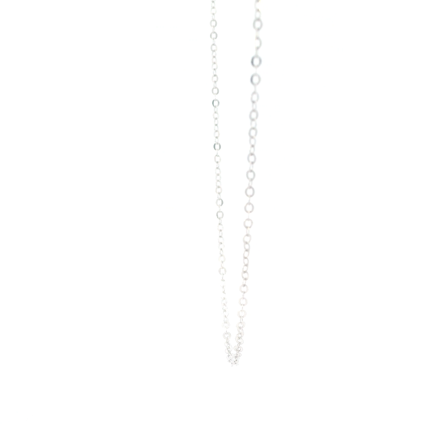 14K White Gold 15.5" Cable Link Chain
