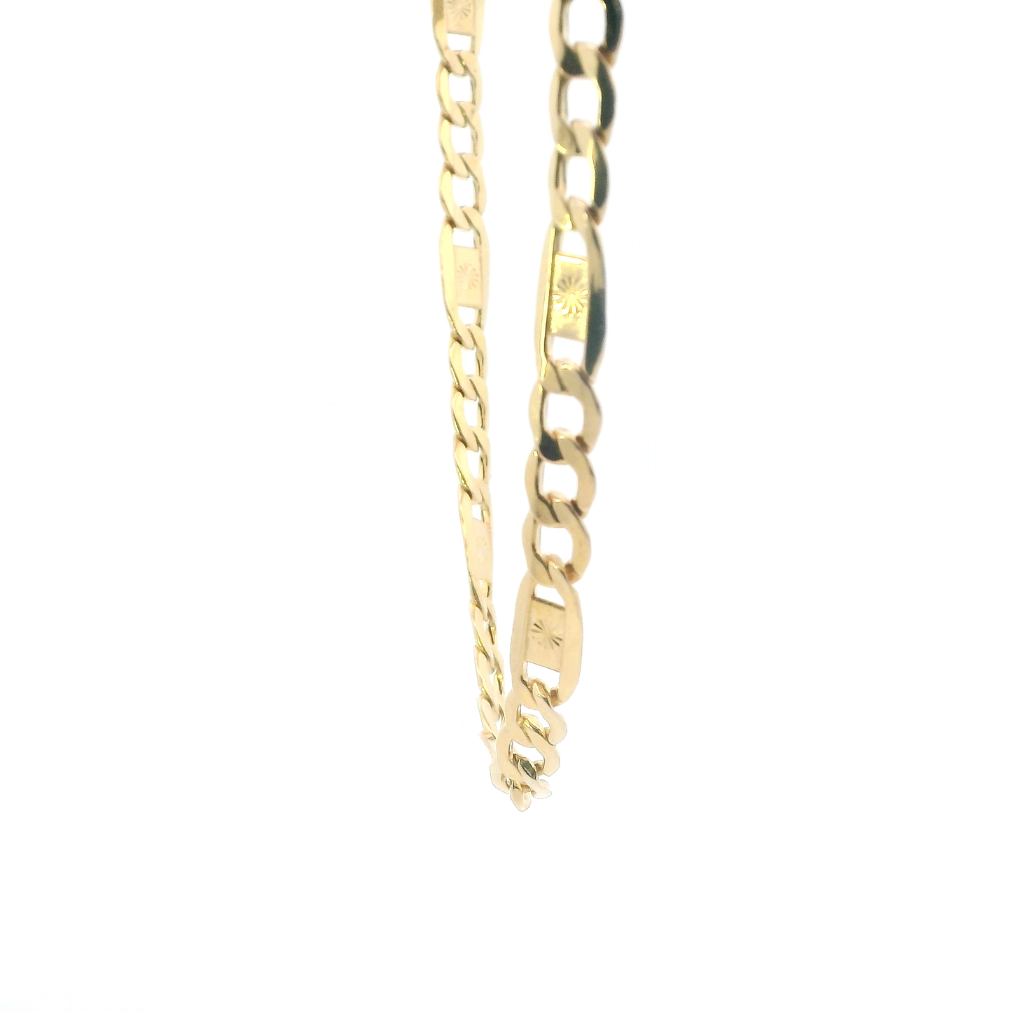 14K Yellow Gold 18" Fancy Figaro Chain
