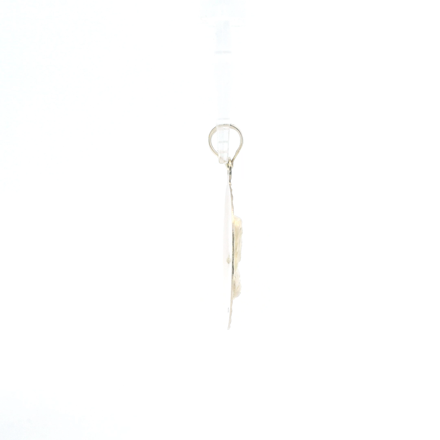 10K Tri Color Gold Round Religious Pendant