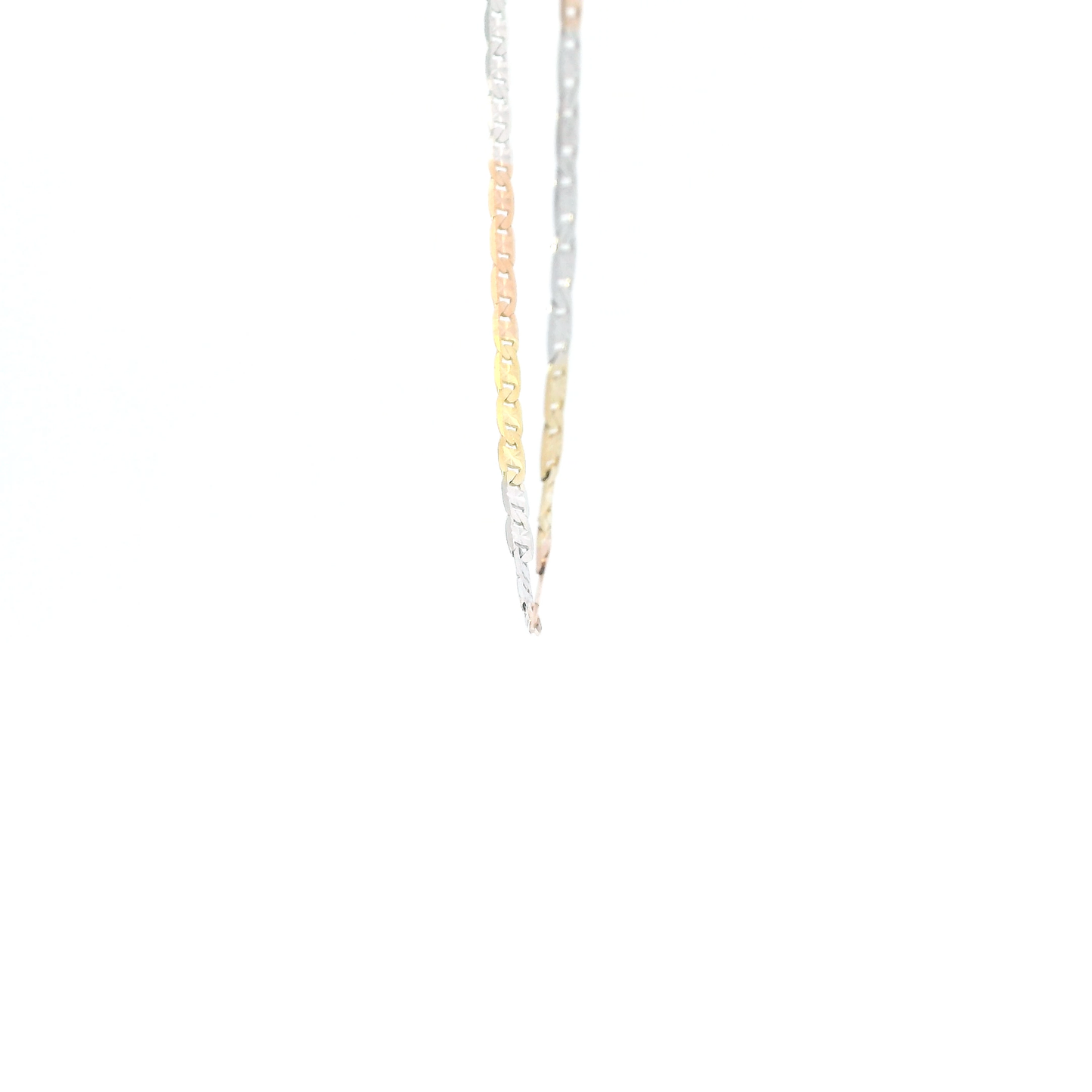 14K Tri Color 18" Mariner Chain