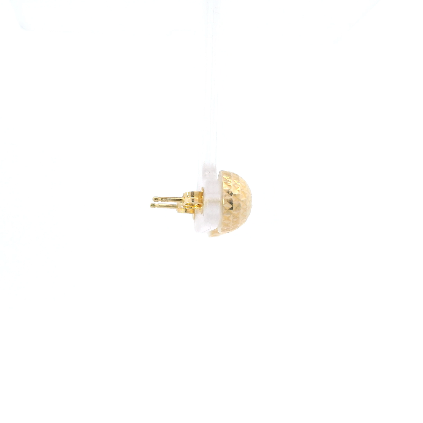 18K Yellow Gold Textured Dome Stud Earrings