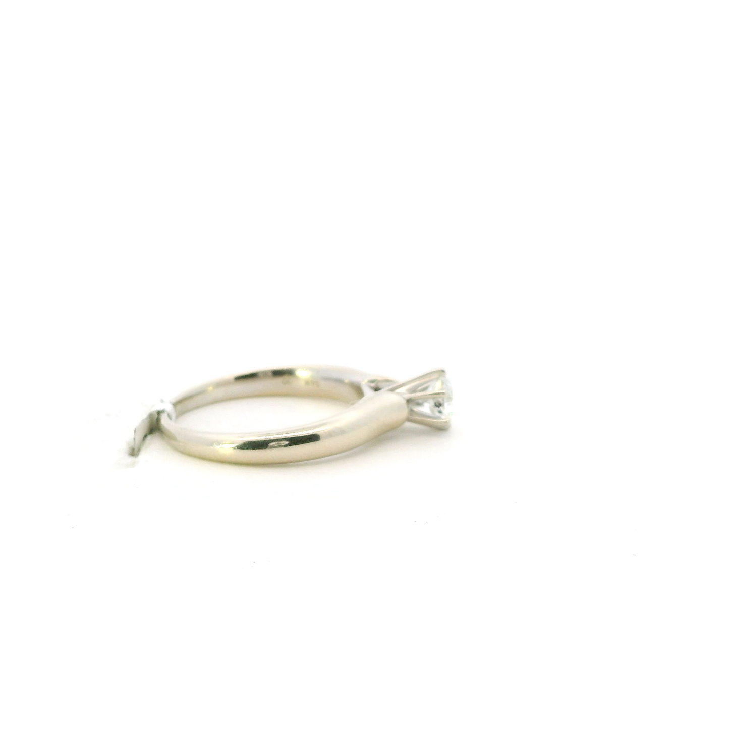 14K White Gold Solitaire Womens Ring - 0.50ct