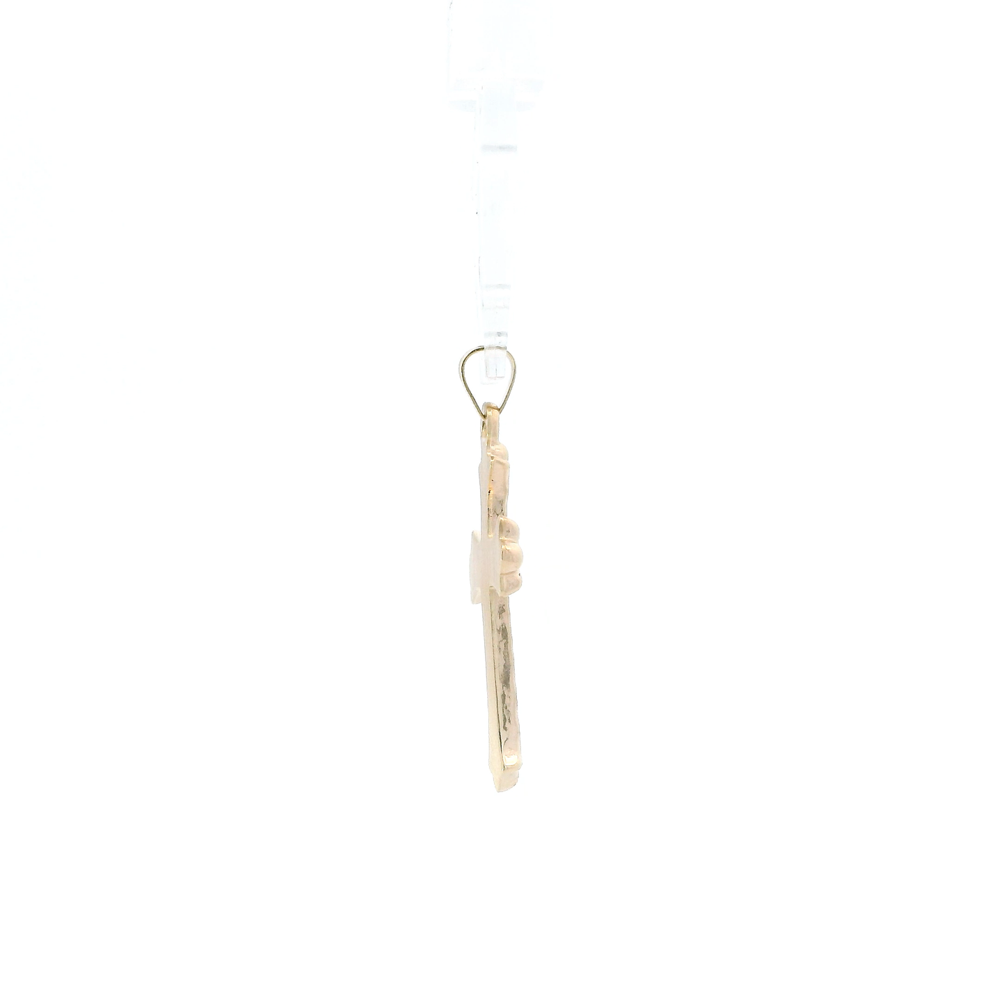 14K Yellow Gold Diamond Cut Cross Pendant