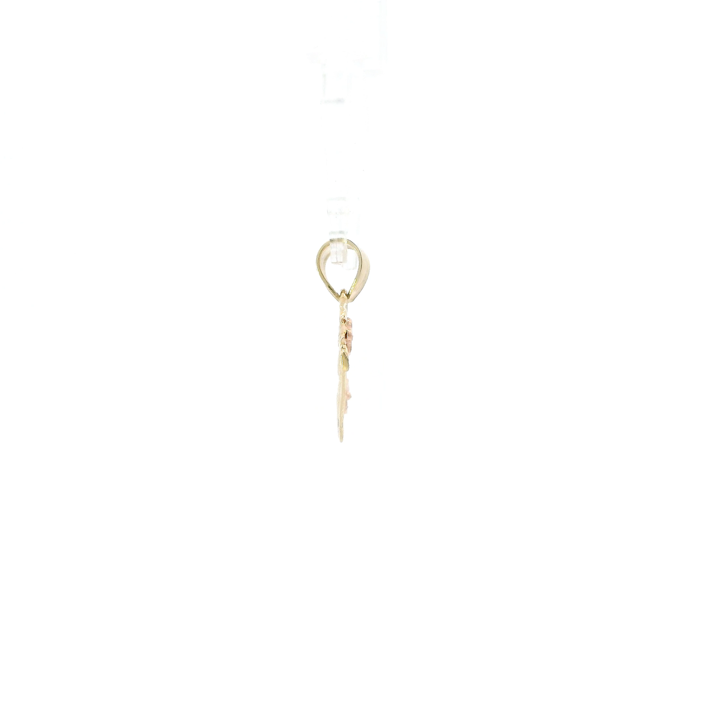 14K Yellow & Rose Gold Diamond Cut Letter "P" Heart & Flower Pendant