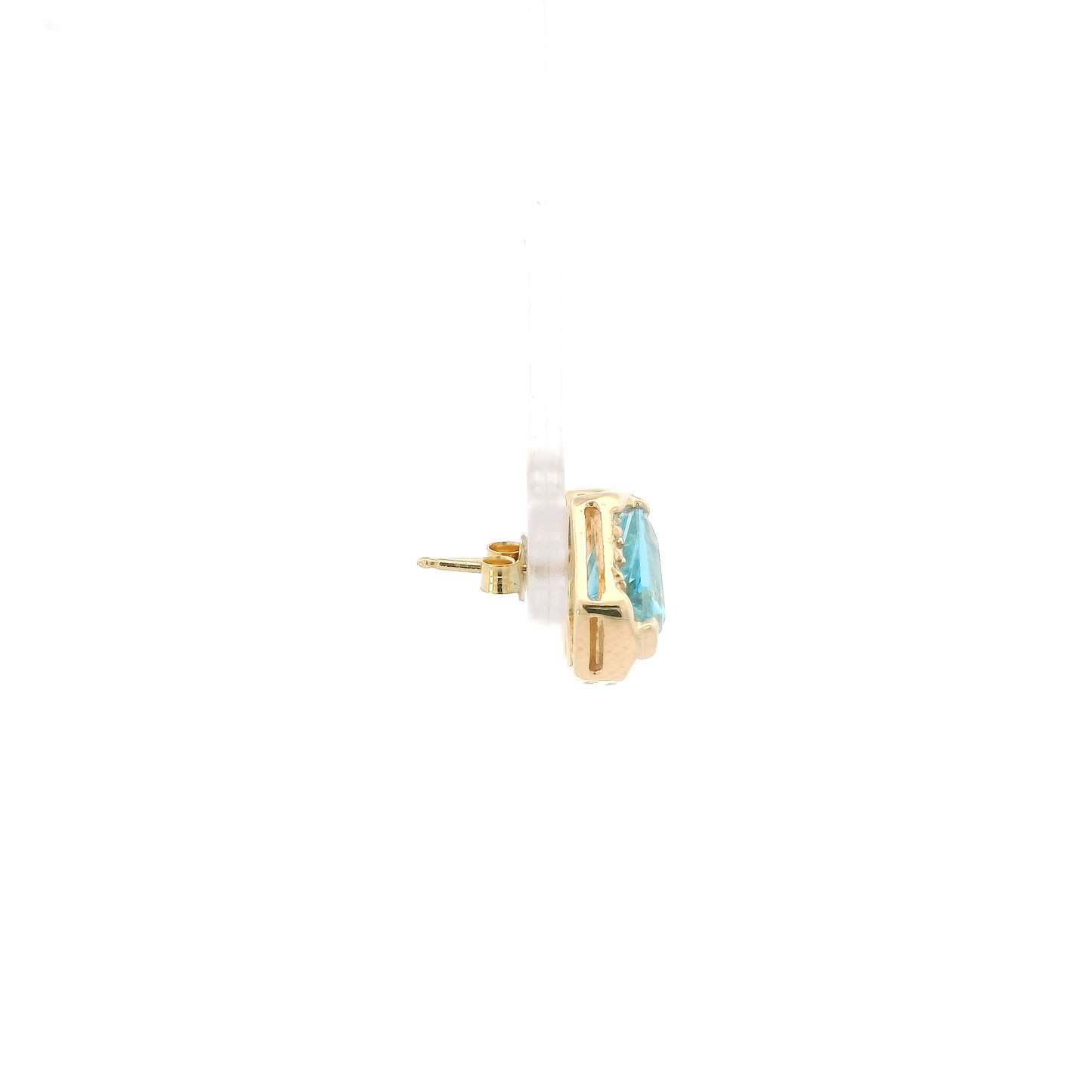 14K Yellow Gold Topaz & Diamond Earrings- 0.24ct