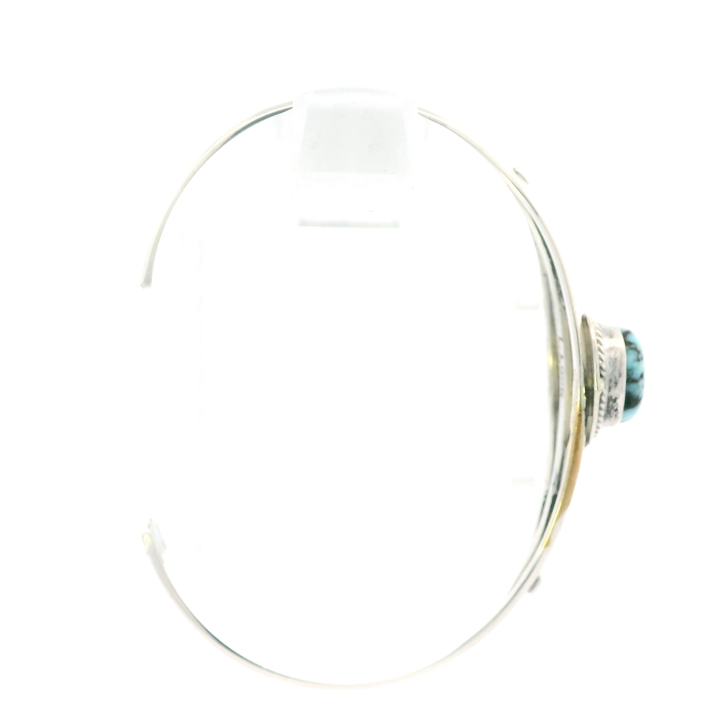 Sterling Silver Bangle Turquoise Cuff Bracelet Signed L.J.