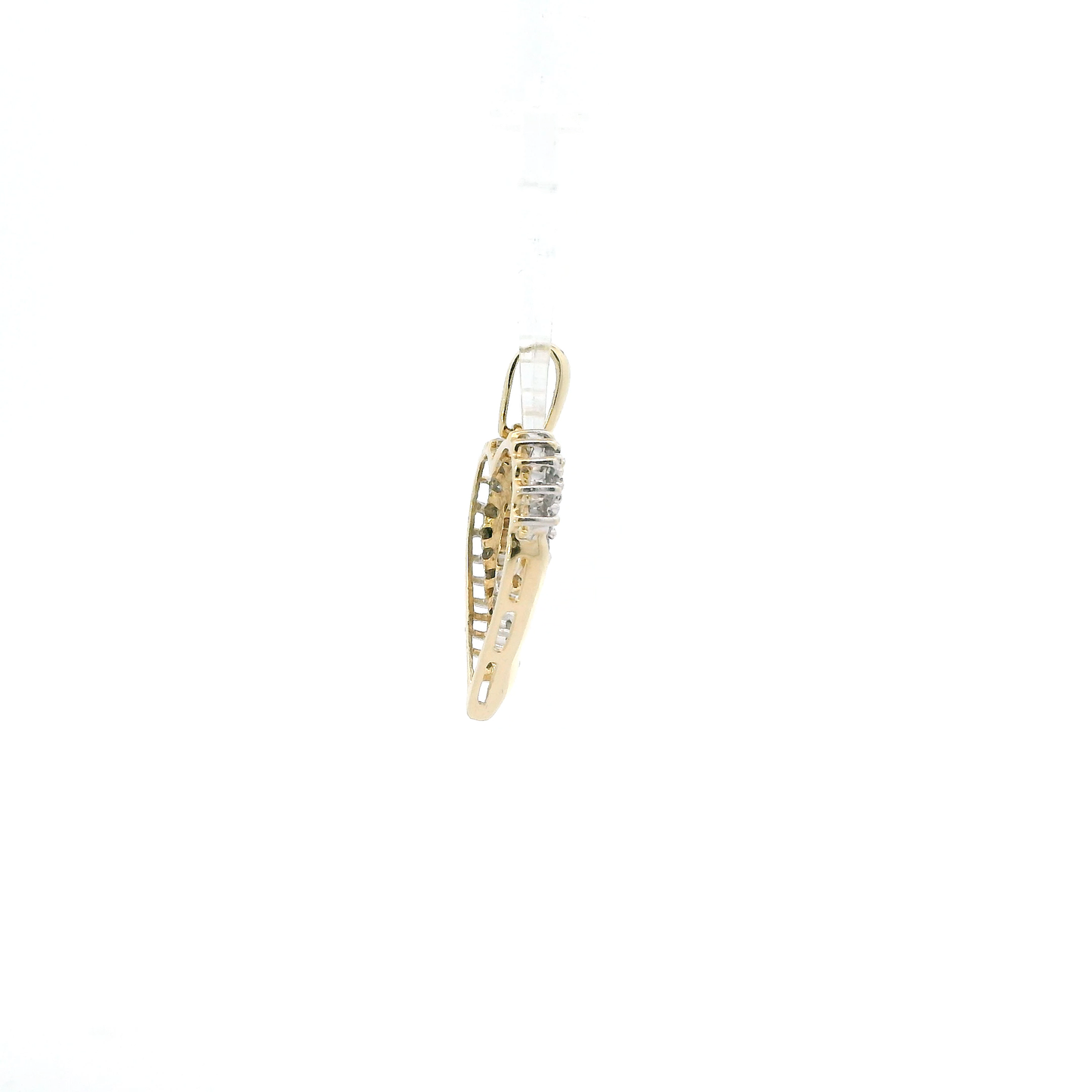 10K Yellow Gold Diamond Heart Pendant - 0.33ct