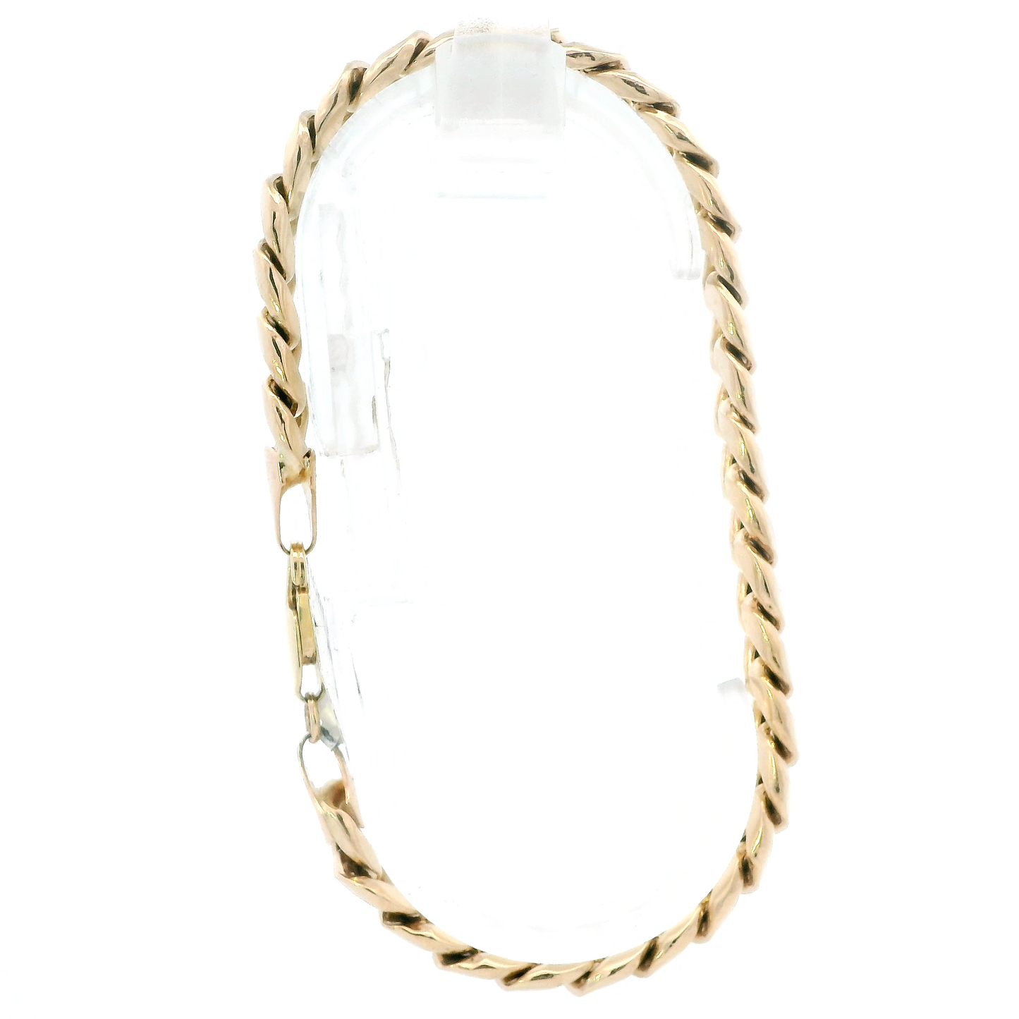 10K Yellow Gold 9" Hollow Curb Bracelet