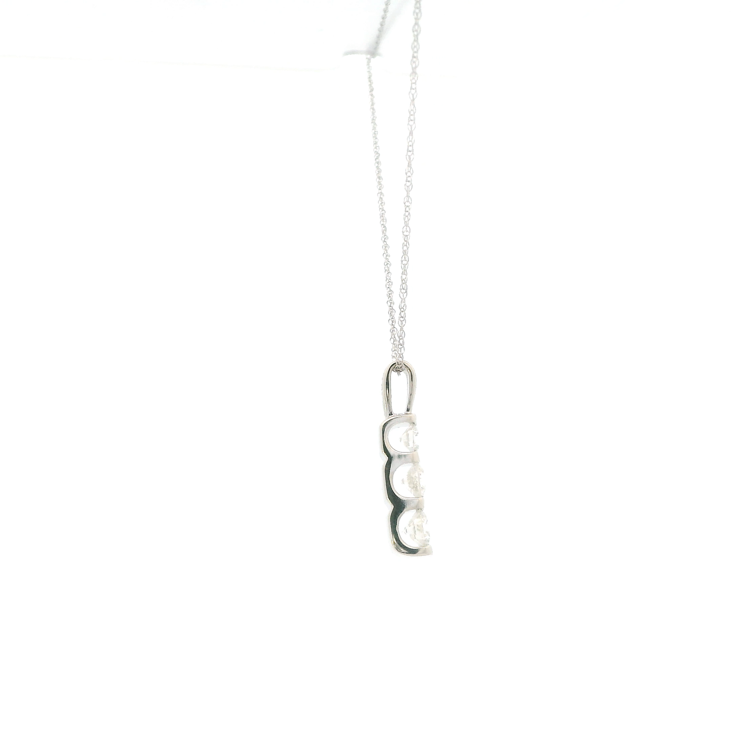 14K White Gold Diamond & 18" Rope Chain - 0.65ct