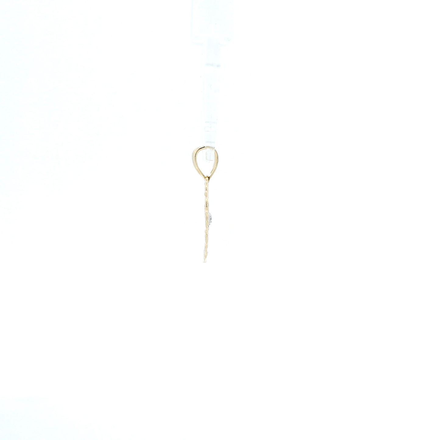 14K Yellow & White Gold "Mom" Heart Pendant