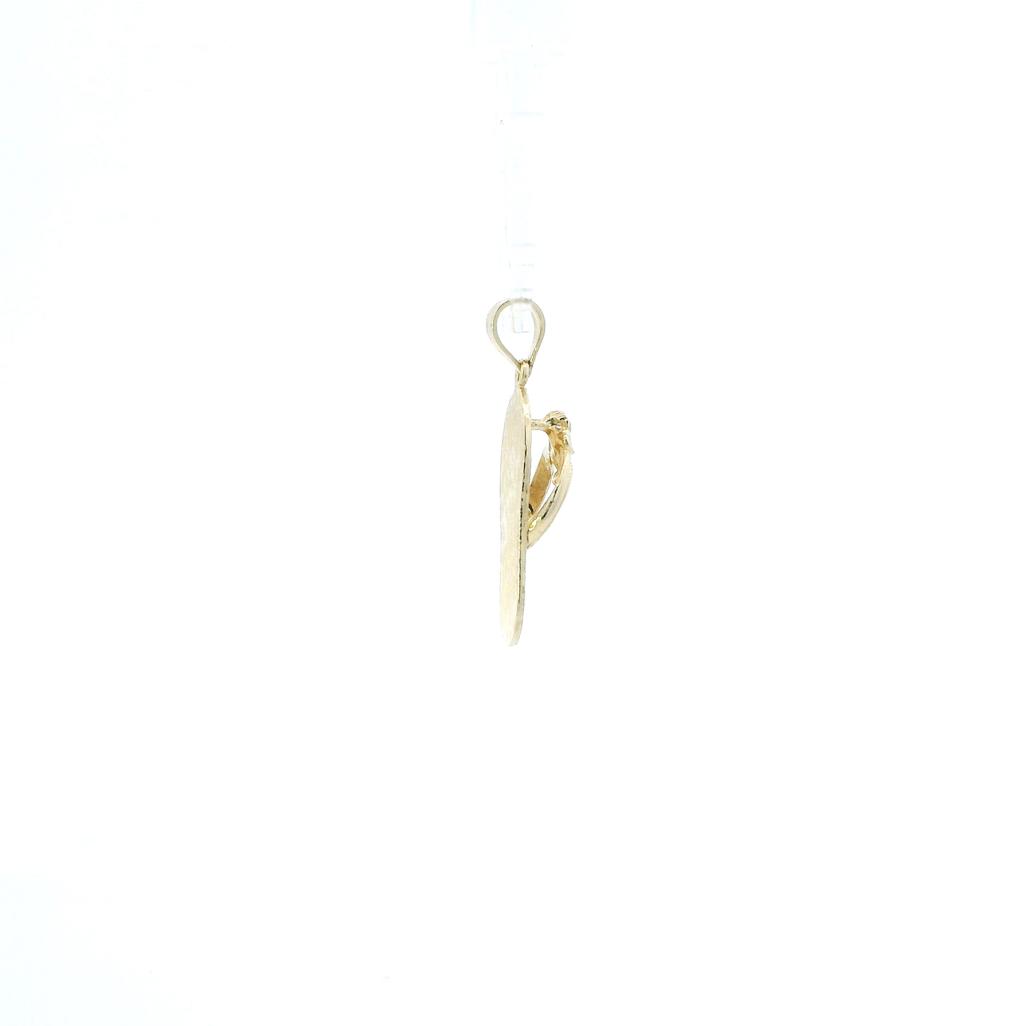 14K Yellow Gold Floral Flip Flop Pendant