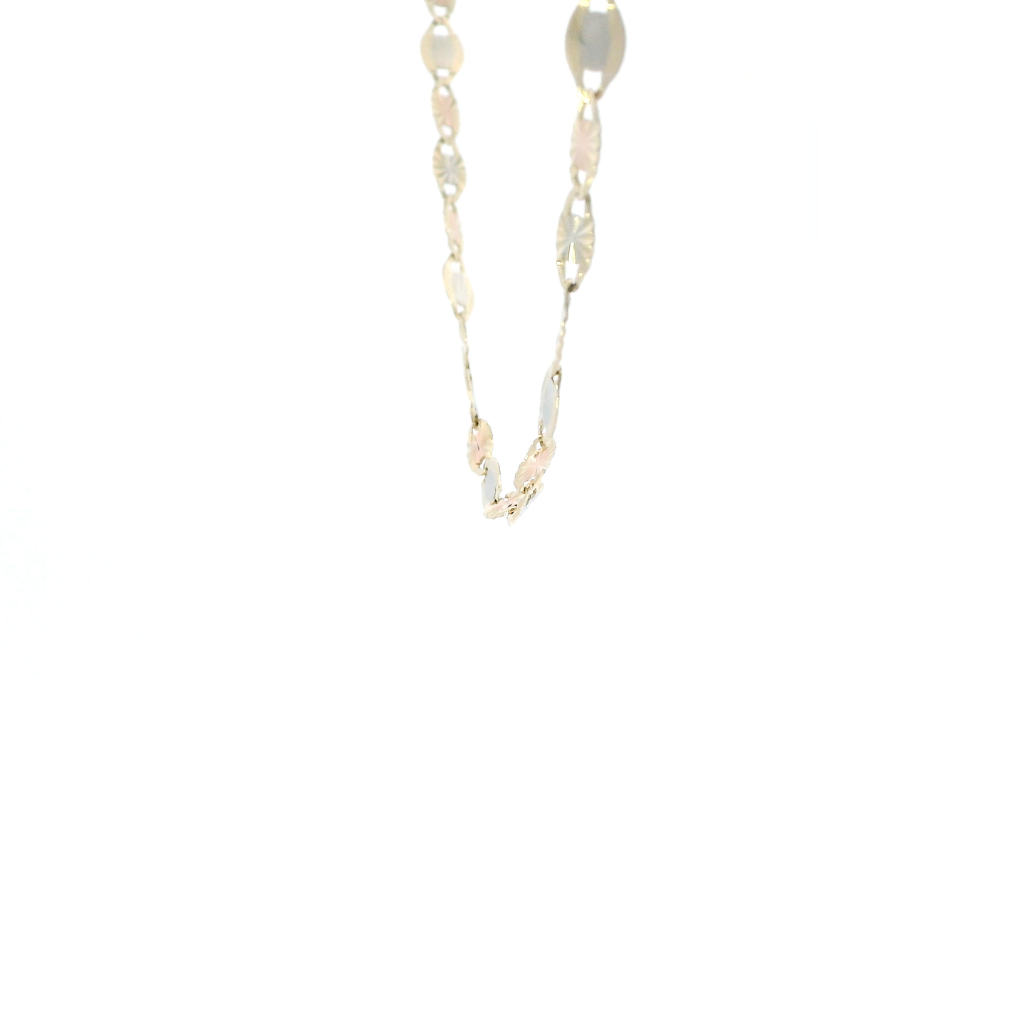 14K Tri Color Gold 18.5' Diamond Cut Valentino Chain