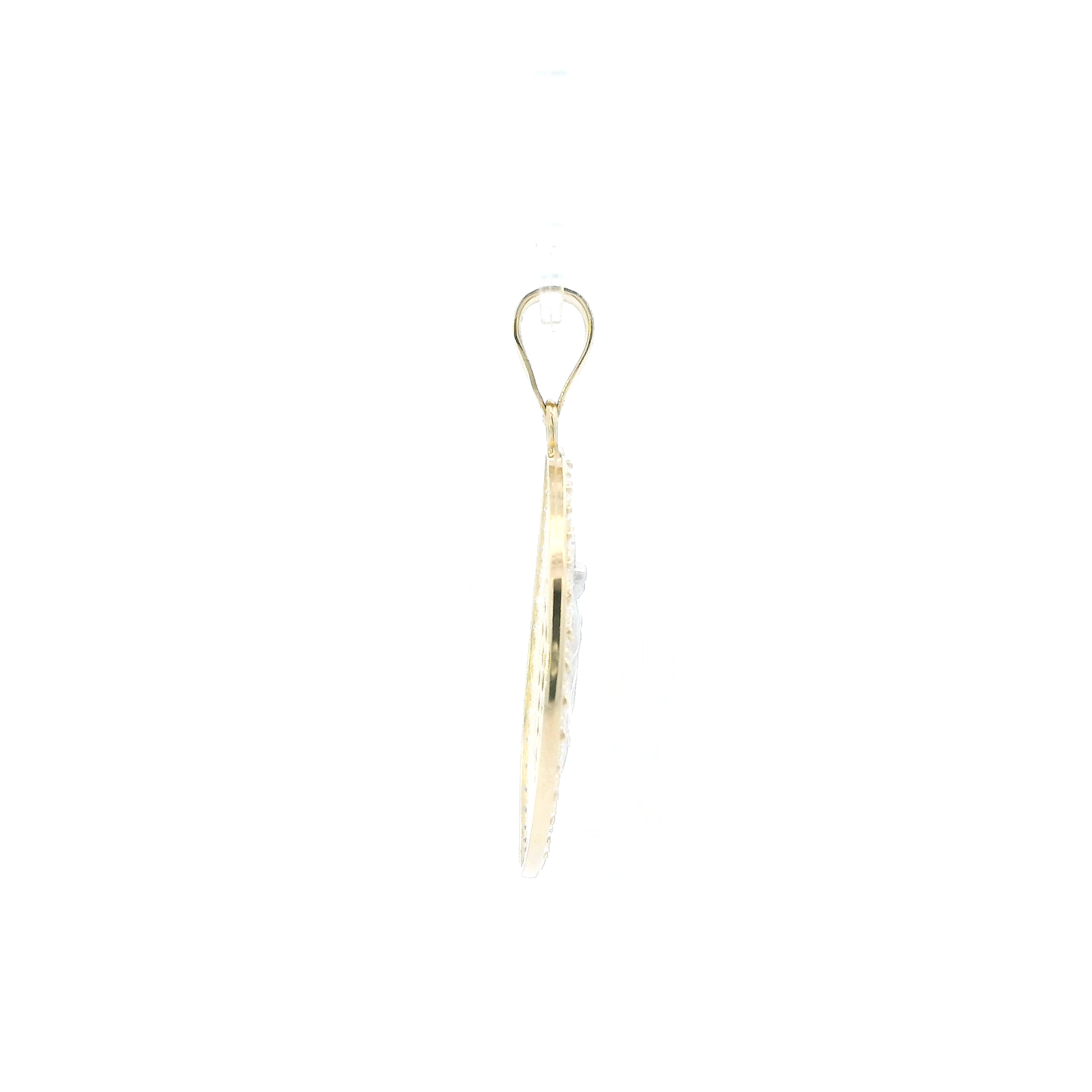 14K Yellow & White Gold Greek Design Virgin Mary Pendant
