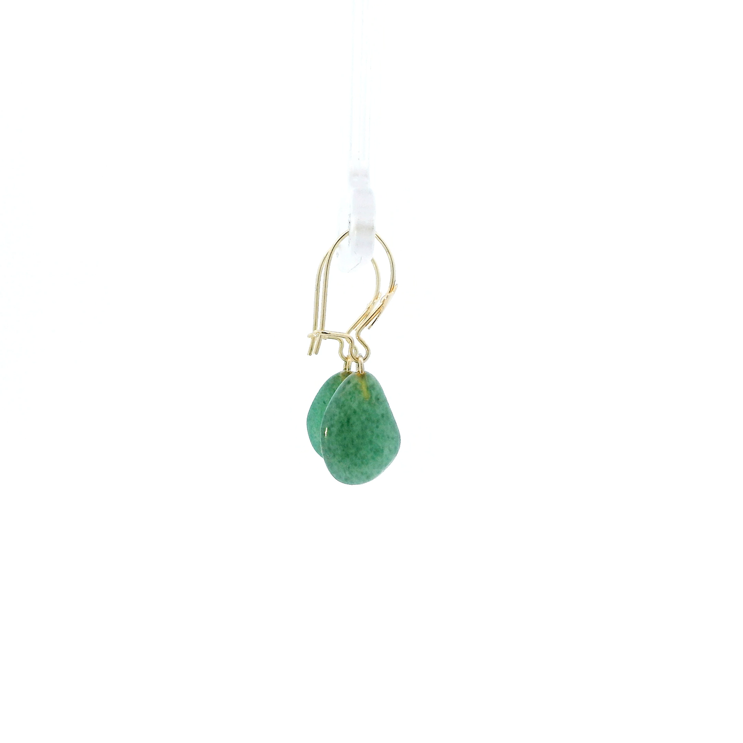 14K Yellow Gold Jade Dangle Earrings