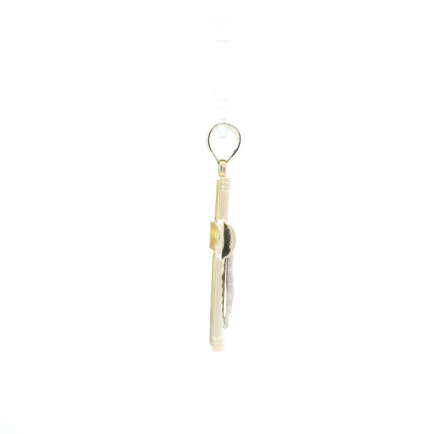 14K Yellow Gold Diamond Cut Crucifix Pendant