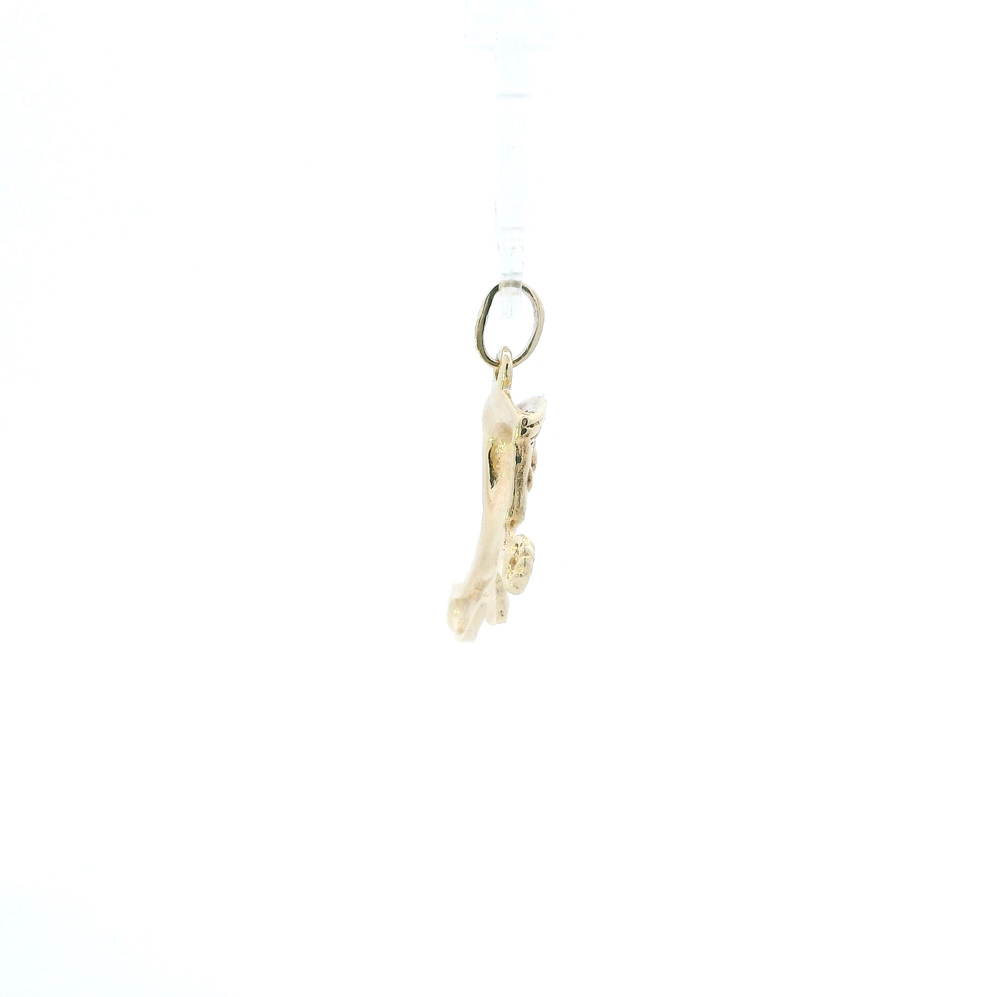 14K Yellow Gold Diamond Cut Cowboy Boot Pendant