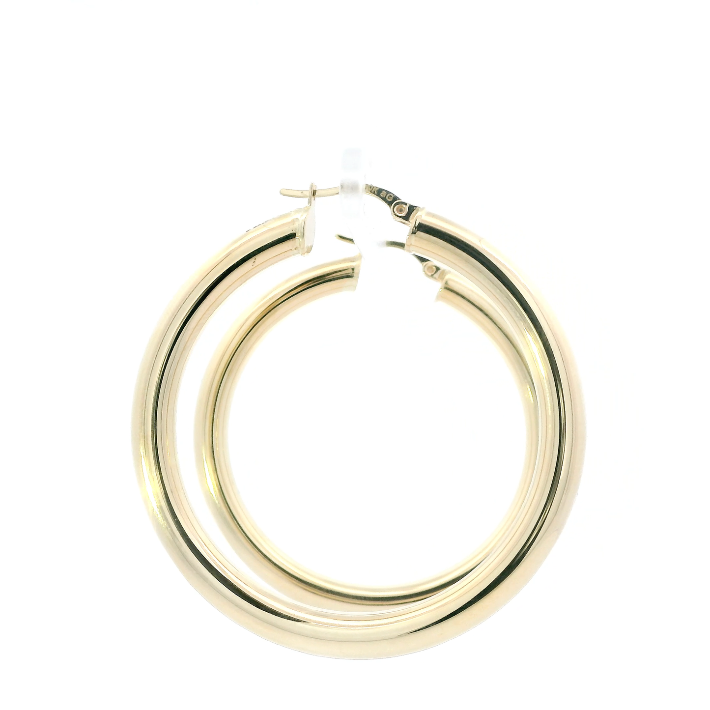 10K Yellow Gold Tube Hoop Earrings