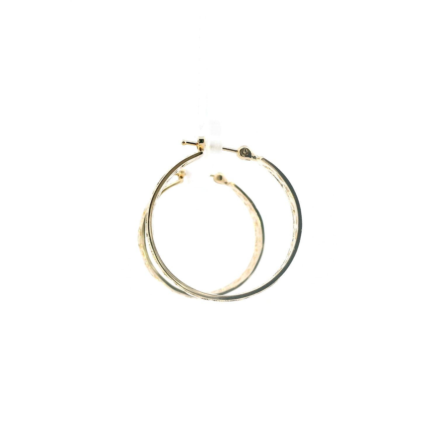 14K Yellow Gold Filigree Hoop Earrings