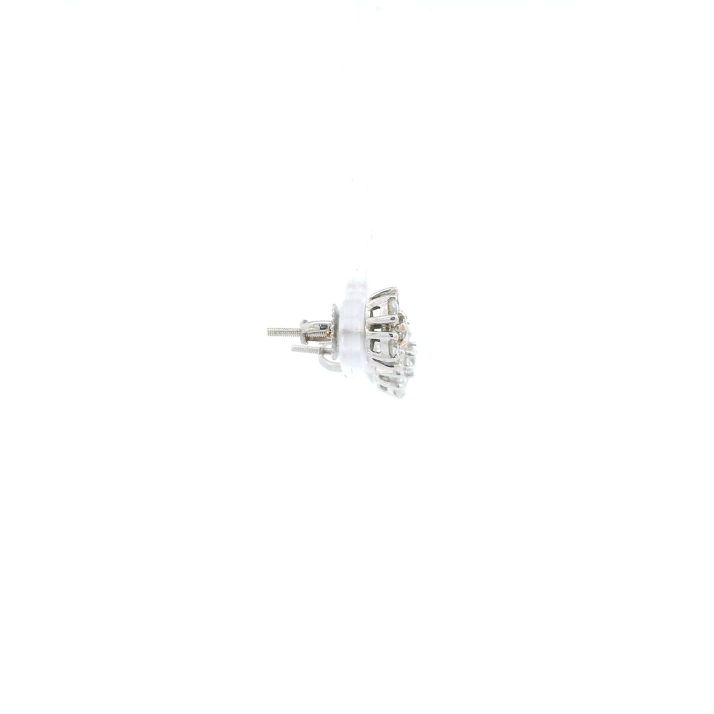 14K White Gold Diamond Stud Earrings - 1.12ct
