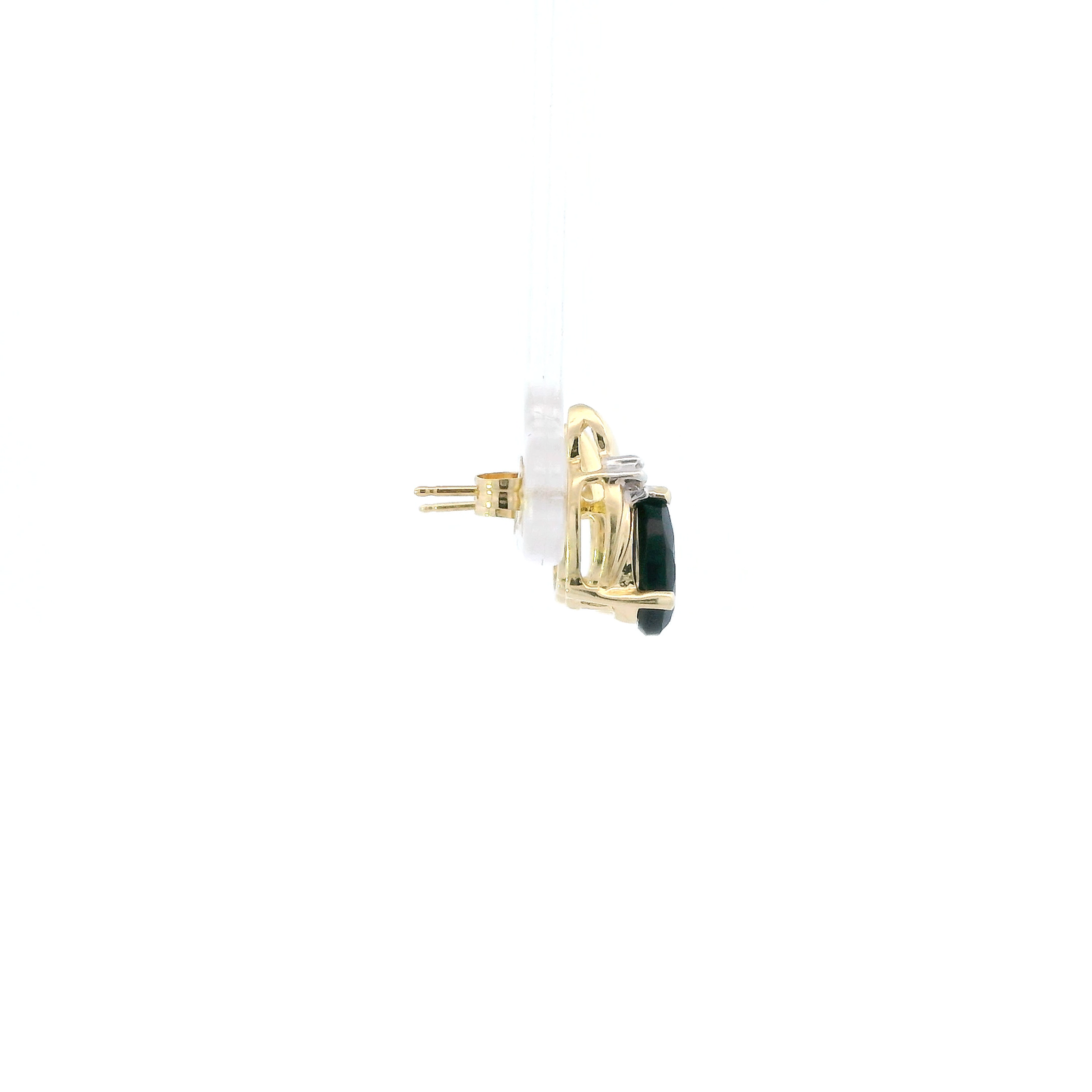14K Yellow Gold Onyx Stud Earrings