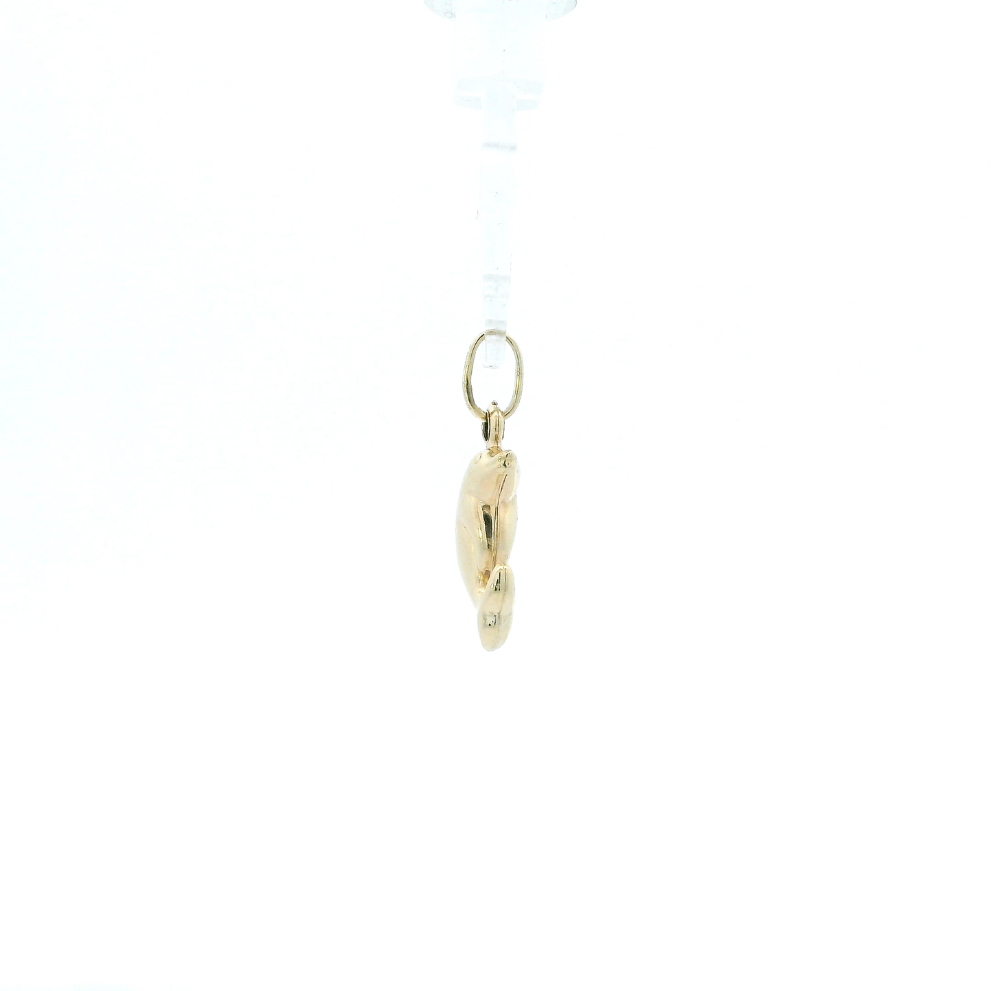 14K Yellow Gold Puff Dolphin Pendant