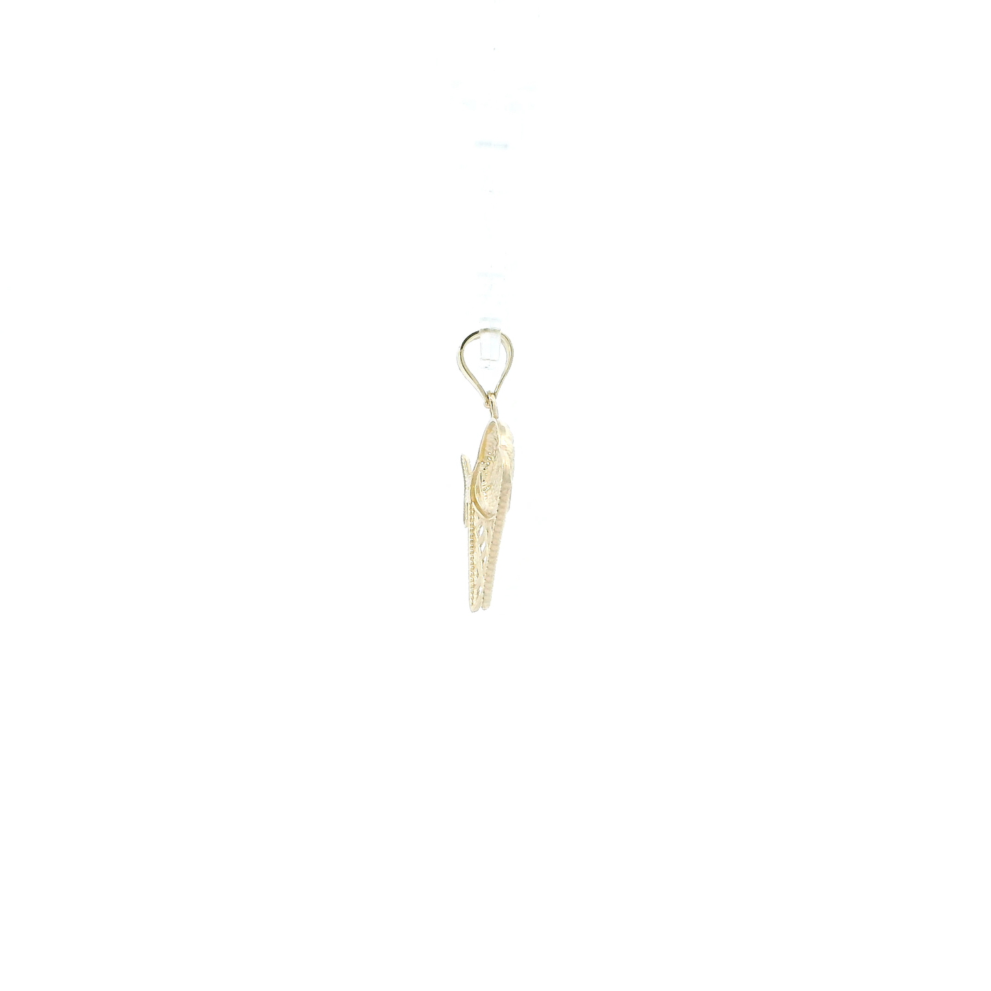10K Yellow Gold Diamond Cut Basketball Hoop Pendant