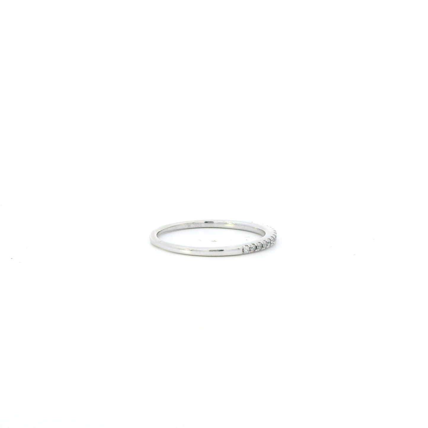 10K White Gold Diamond Band Womens Ring - 0.15ct