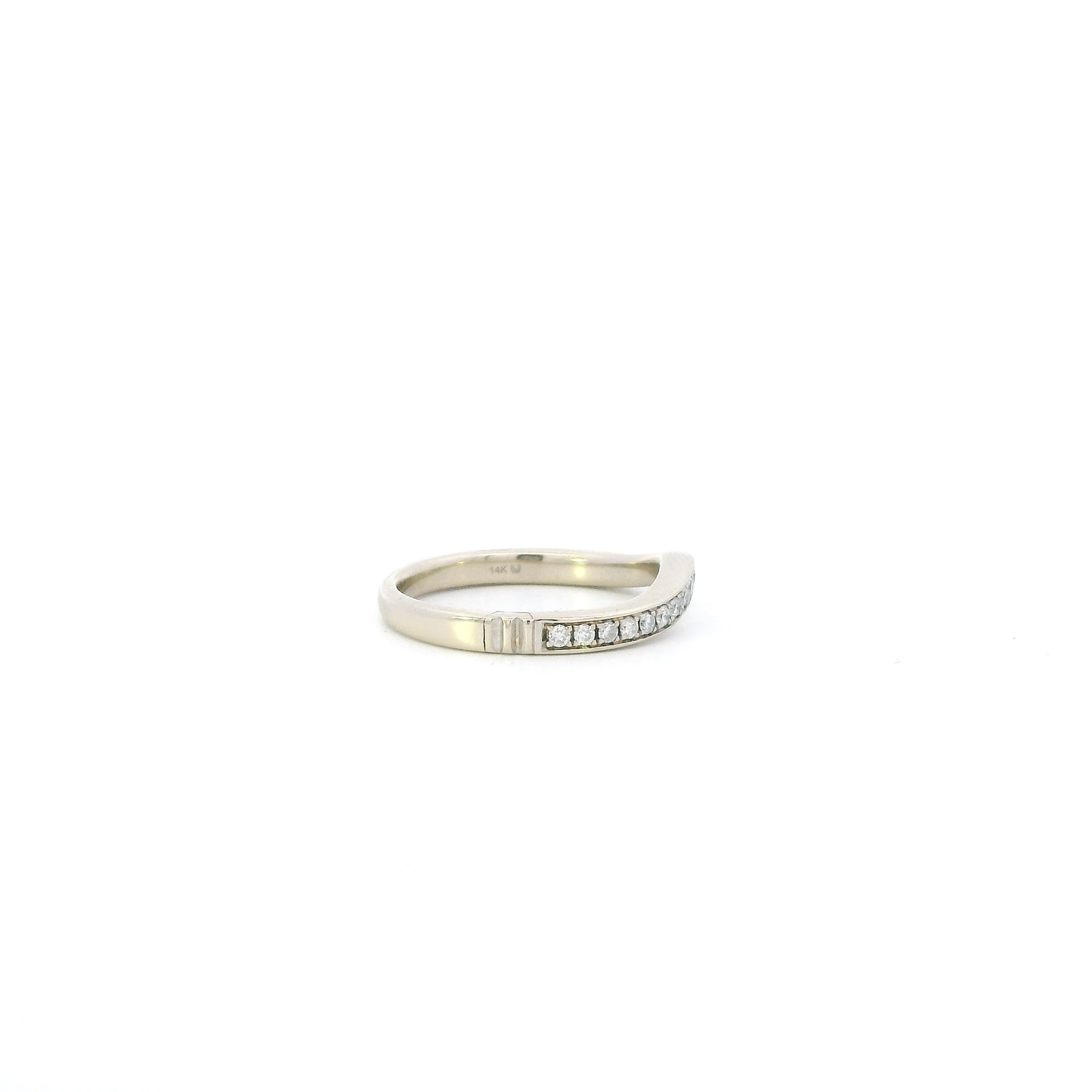 14K White Gold Enchanted Disney Majestic Princess Anniversary Contour Band - 0.21ct