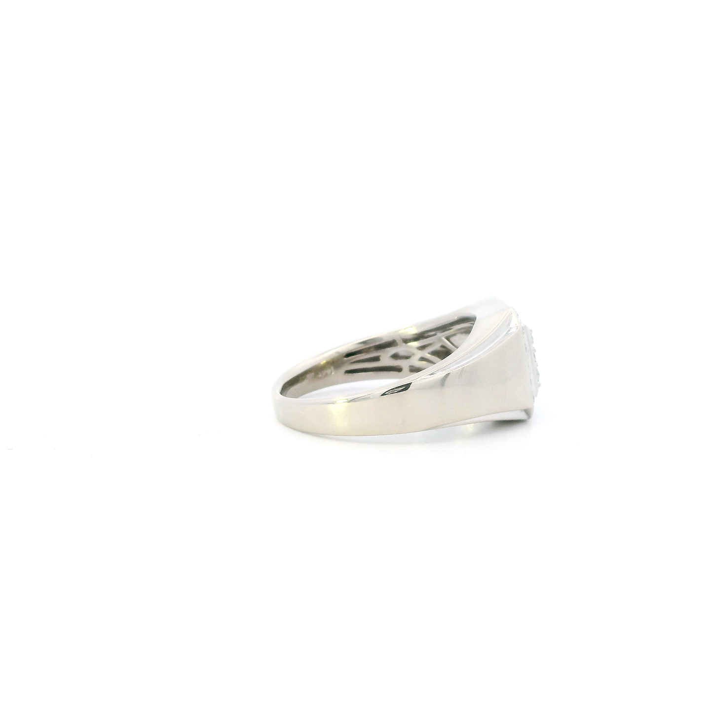 14K White Gold Diamond Mens Ring - 0.66ct