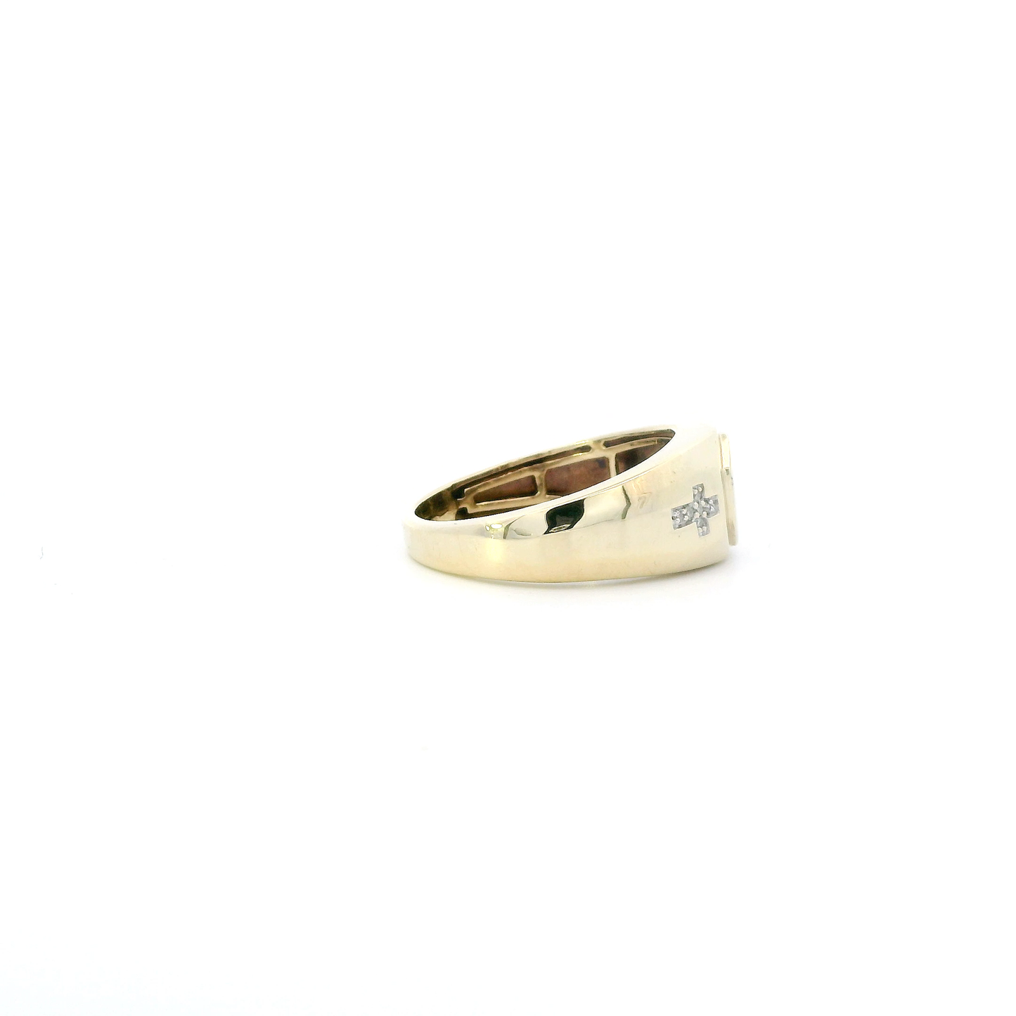 10K Yellow Gold Diamond Cross Ring