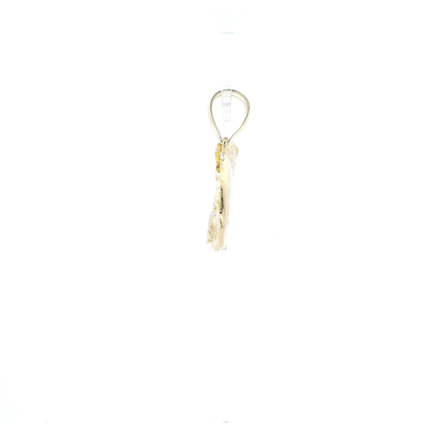 14K Yellow Gold Diamond Cut Lion Pendant