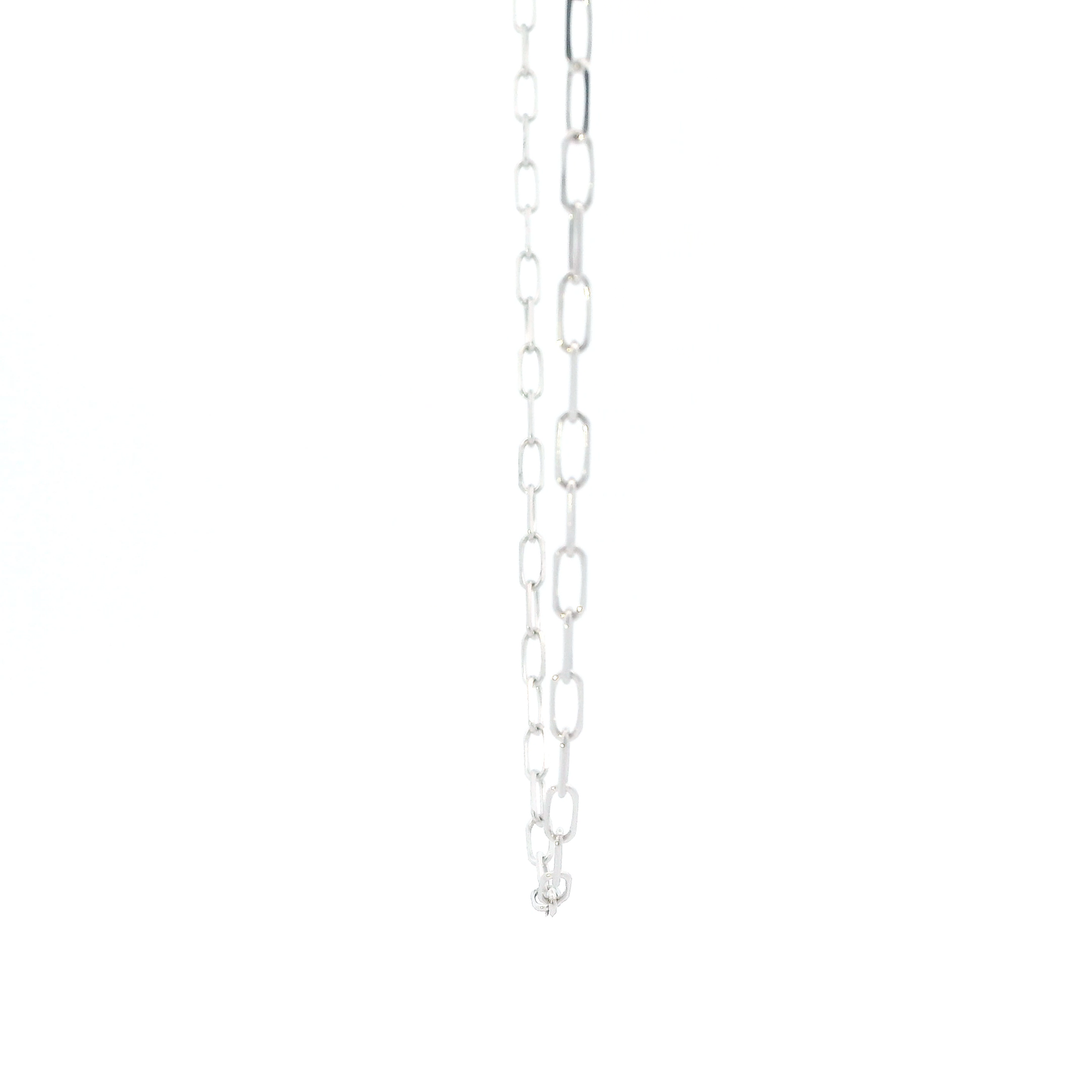 14K White Gold 21.5" Paperclip Chain