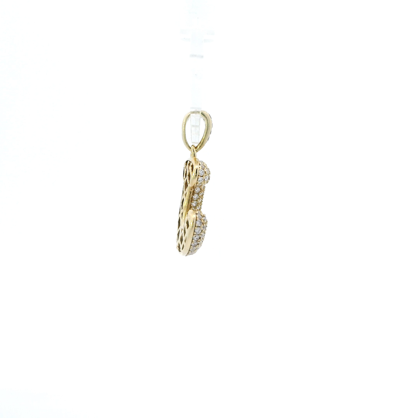 10K Yellow Gold Cz Puff Letter "J" Pendant