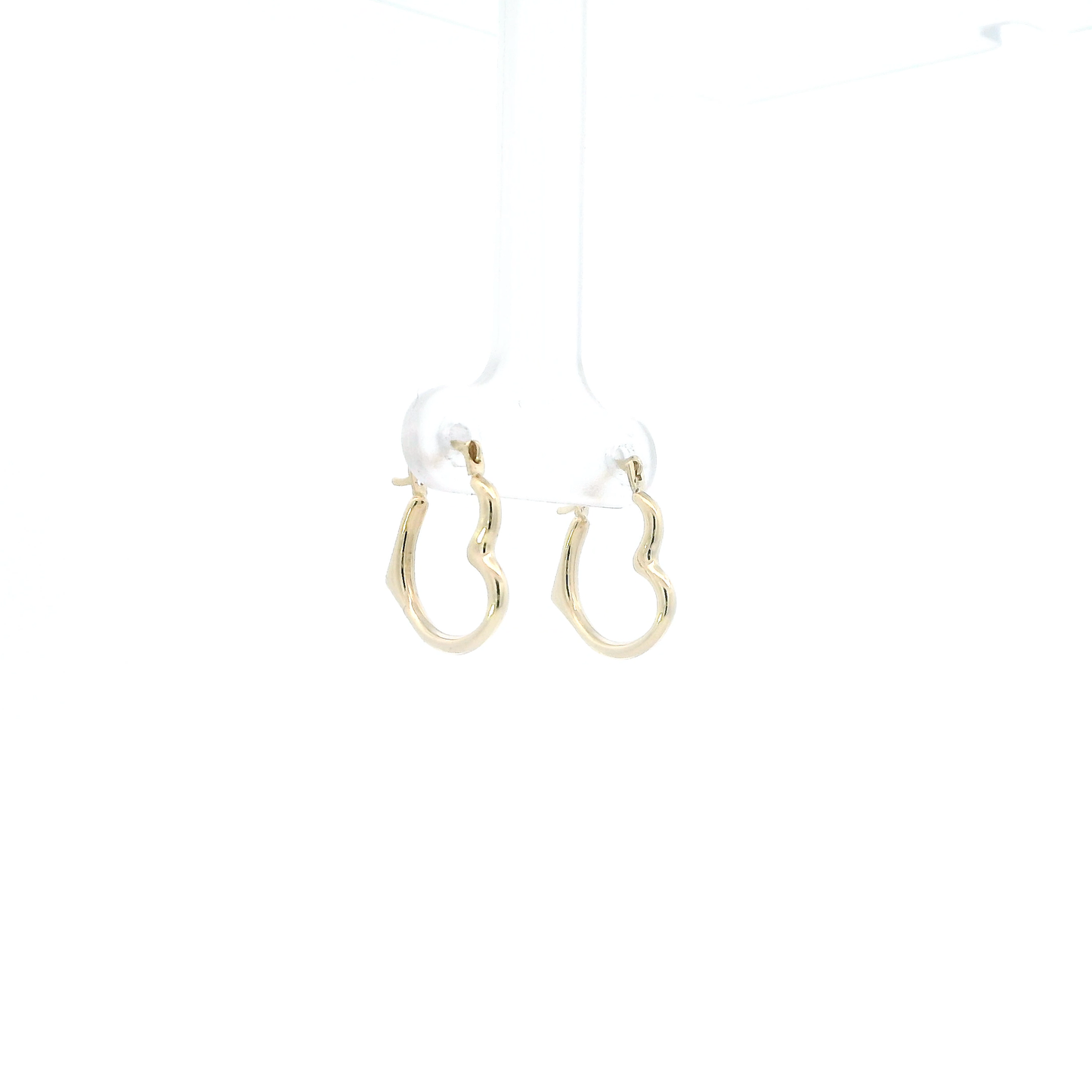 10K Yellow Gold Heart Hoop Earrings