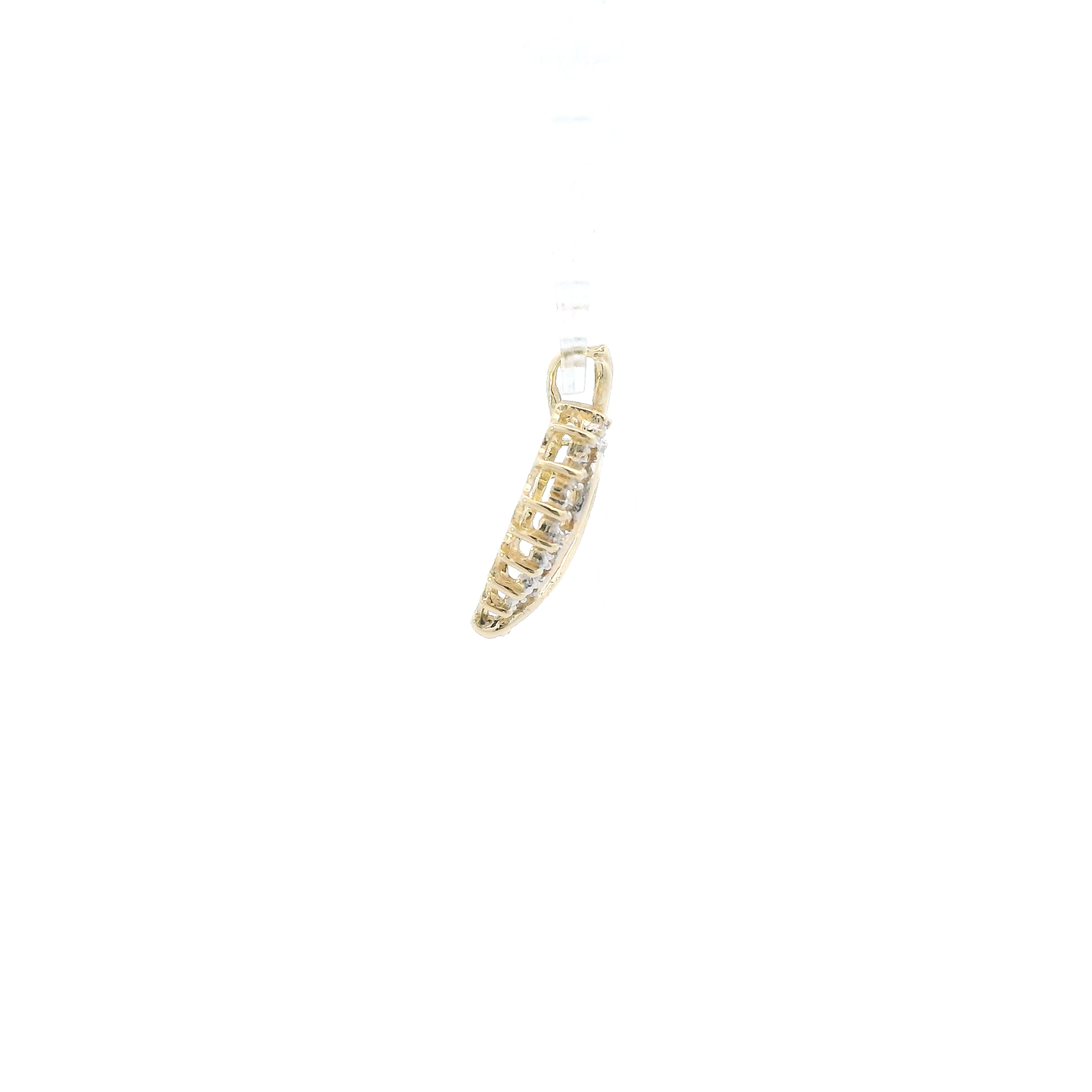10K Yellow & White Gold Diamond Heart Pendant - 0.01ct