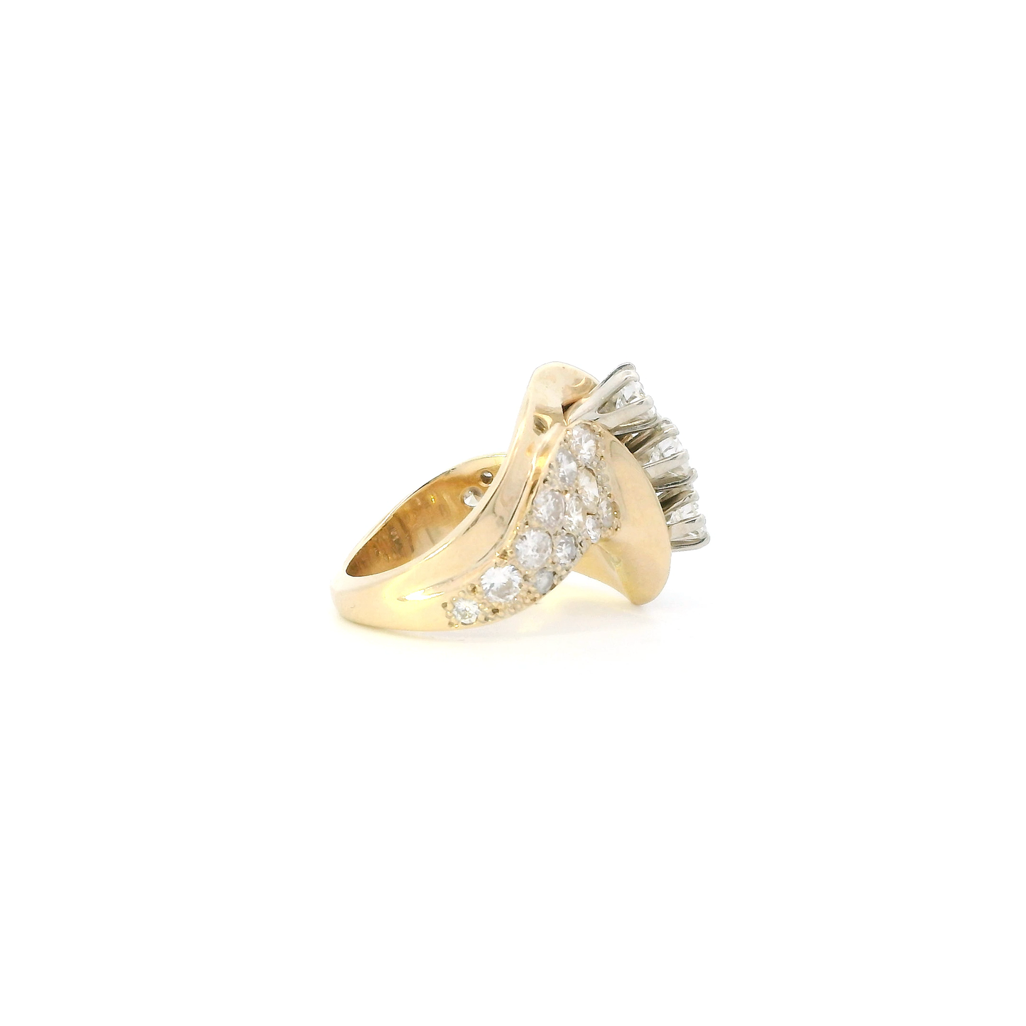 14K Yellow Gold Diamond Womens Ring - 1.78ct