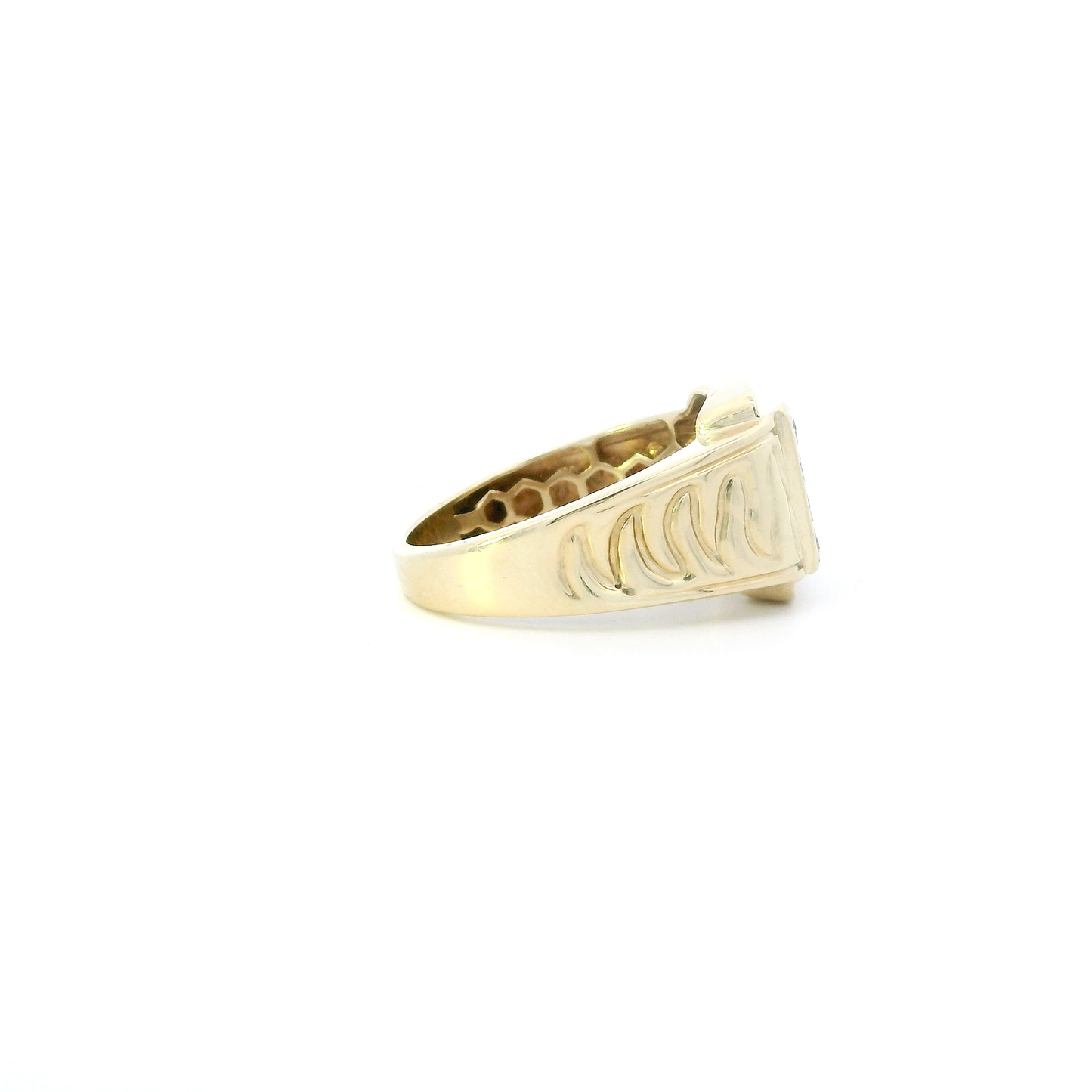 10K Yellow Gold Diamond Mens Ring - 0.33ct