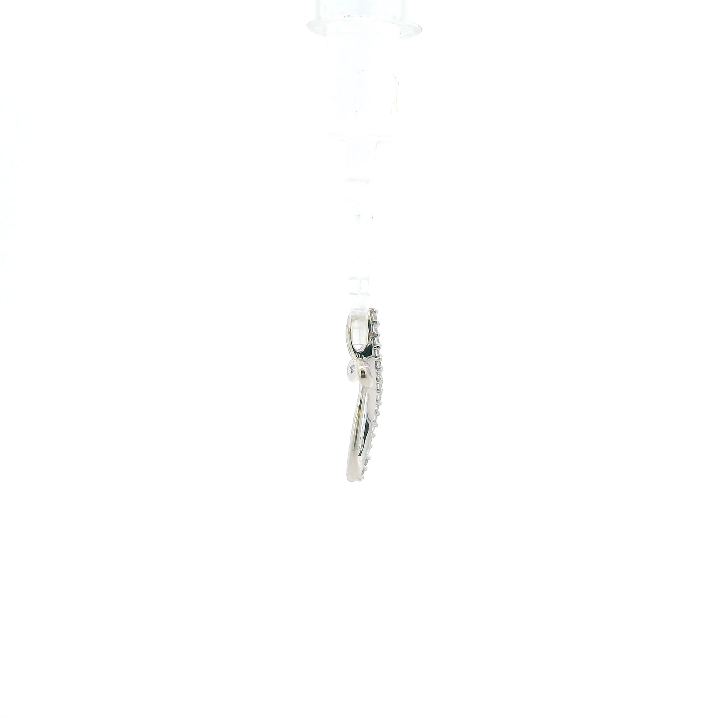 10K White Gold Diamond Cross Pendant - 0.06ct