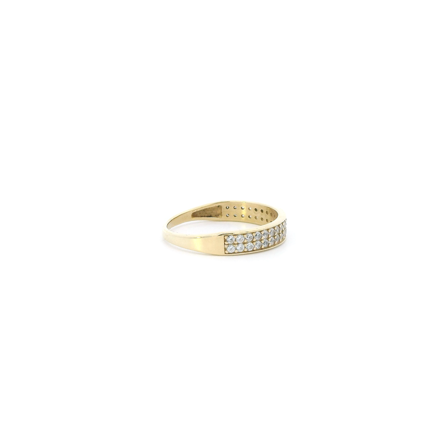 10K Yellow Gold Cz Womens Band Ring