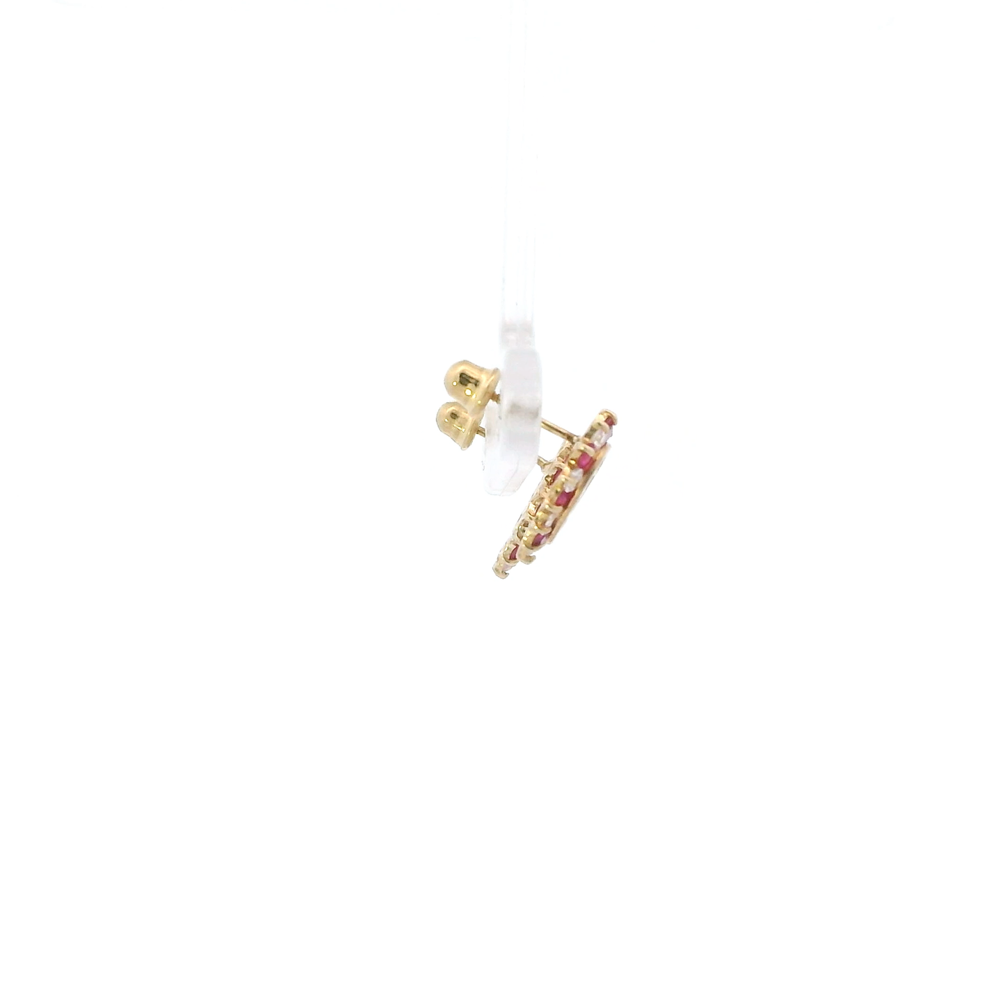 10K Yellow Gold Cz "15" Heart Earrings