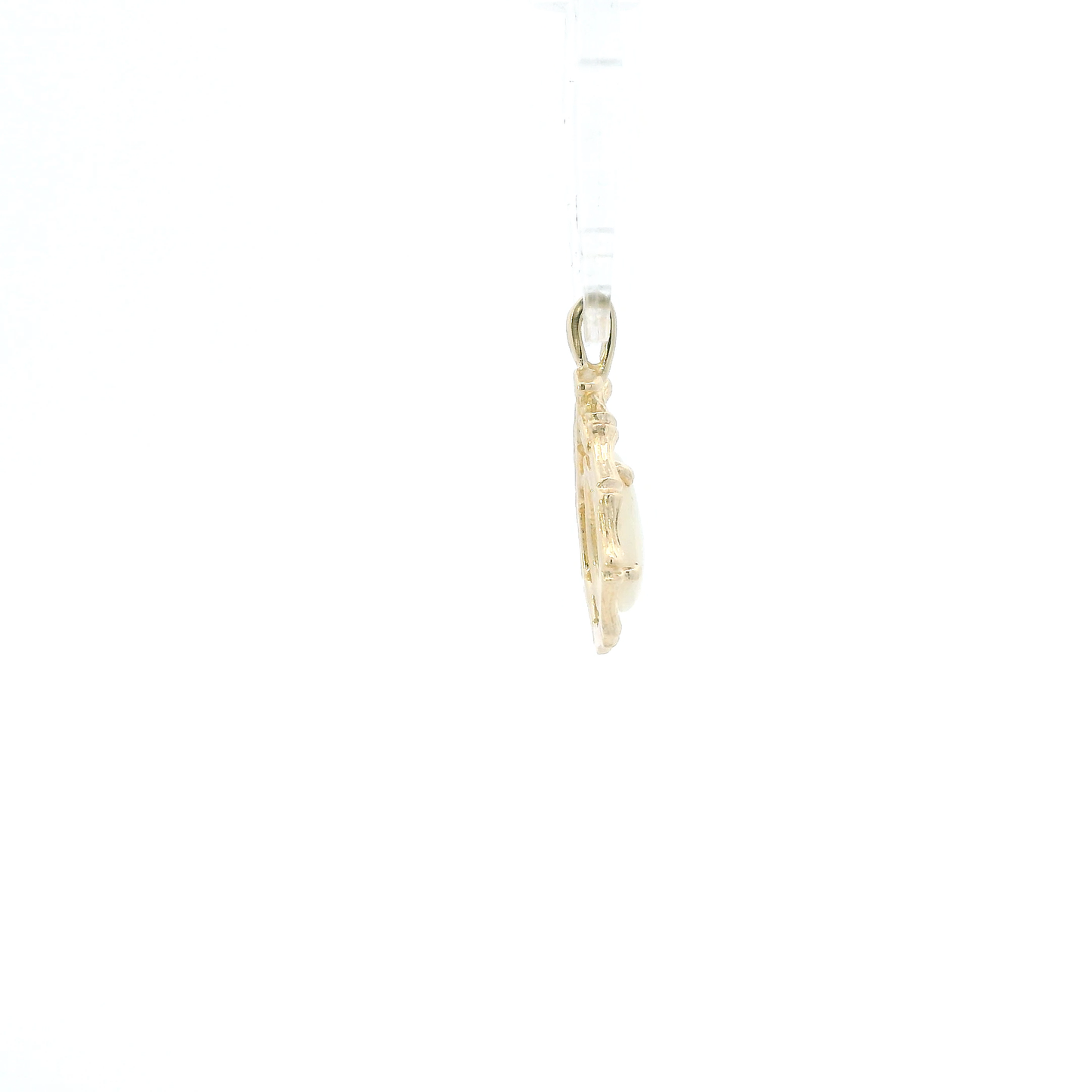 14K Yellow Gold Pear Opal Bamboo Pendant