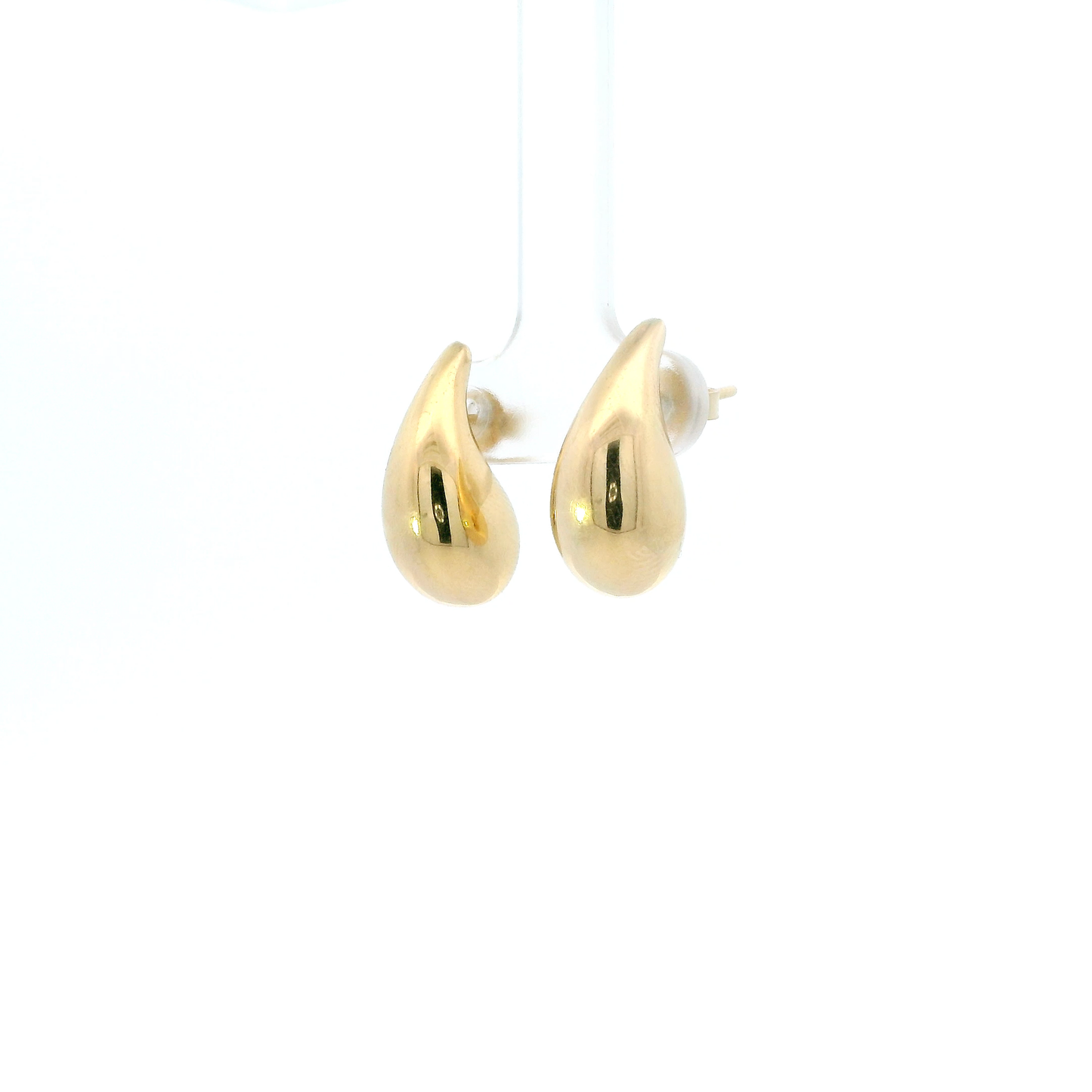 18K Yellow Gold Teardrop Stud Earrings