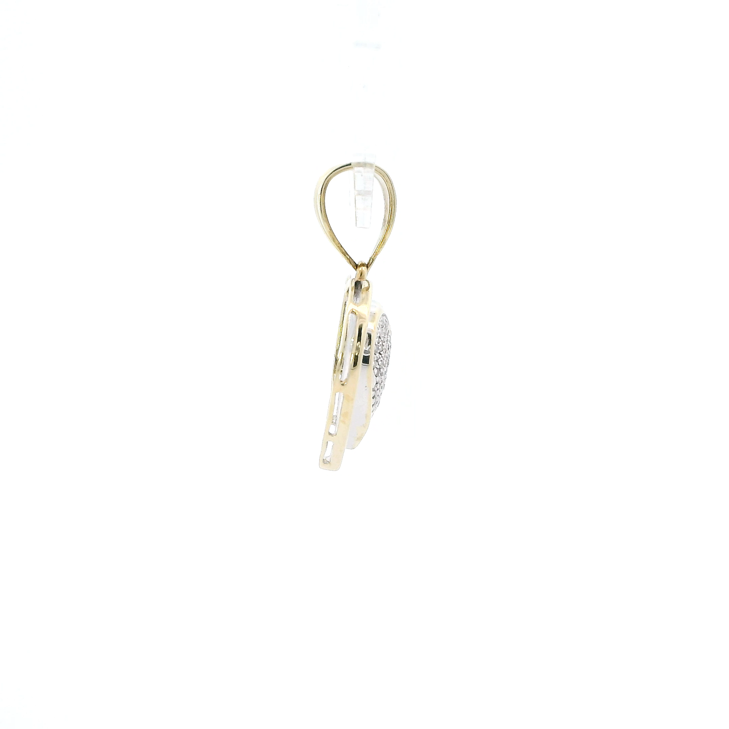 14K Yellow Gold Pave Heart Pendant