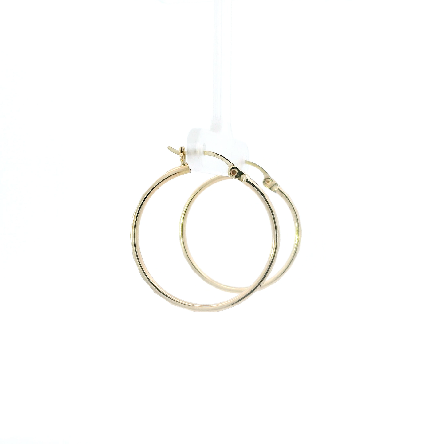 10K Yellow Gold Diamond Cut Hoop Earrings